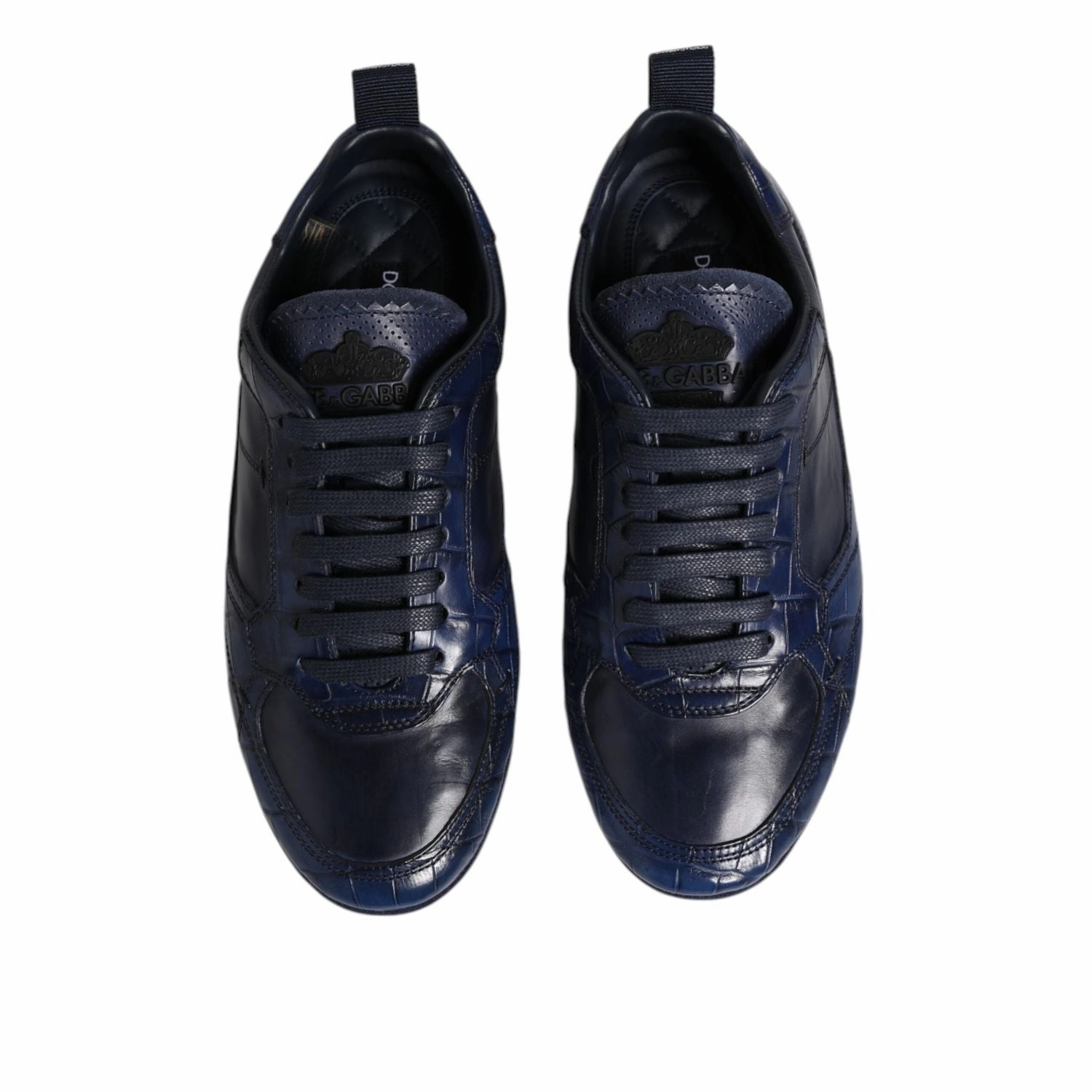 Jordans Sneakers Dolce & Gabbana Dark Blue Leather Low Top Men Sneakers Shoes