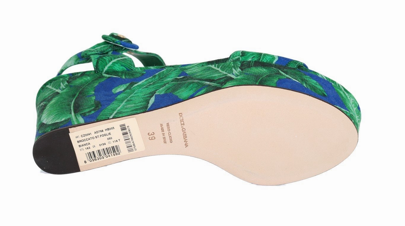 Whisper Sandals Green Banana Leaf Wedges Platform Sandals