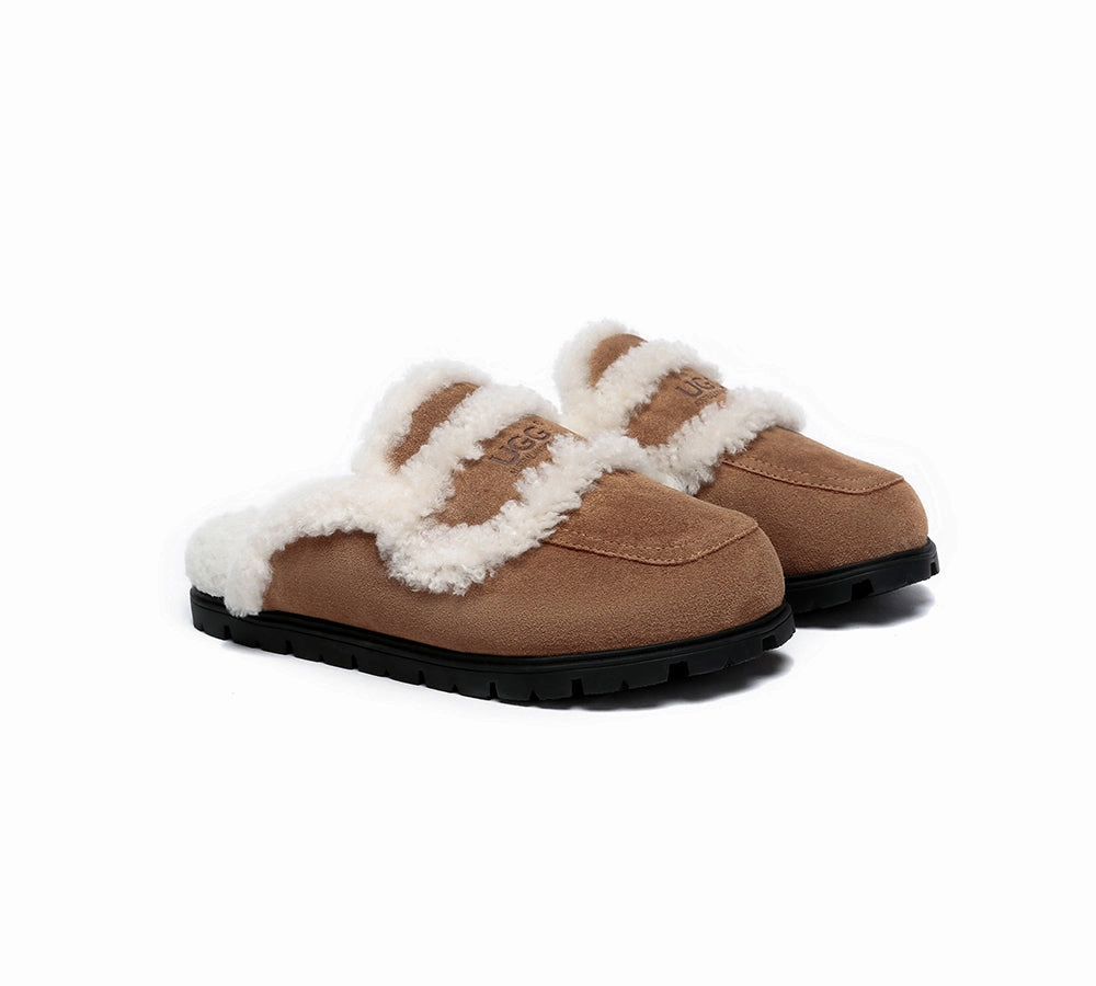 North Face Insulated Slippers AUSTRALIAN SHEPHERD UGG Slippers Women Sheepskin Wool Shearling Lined Remi