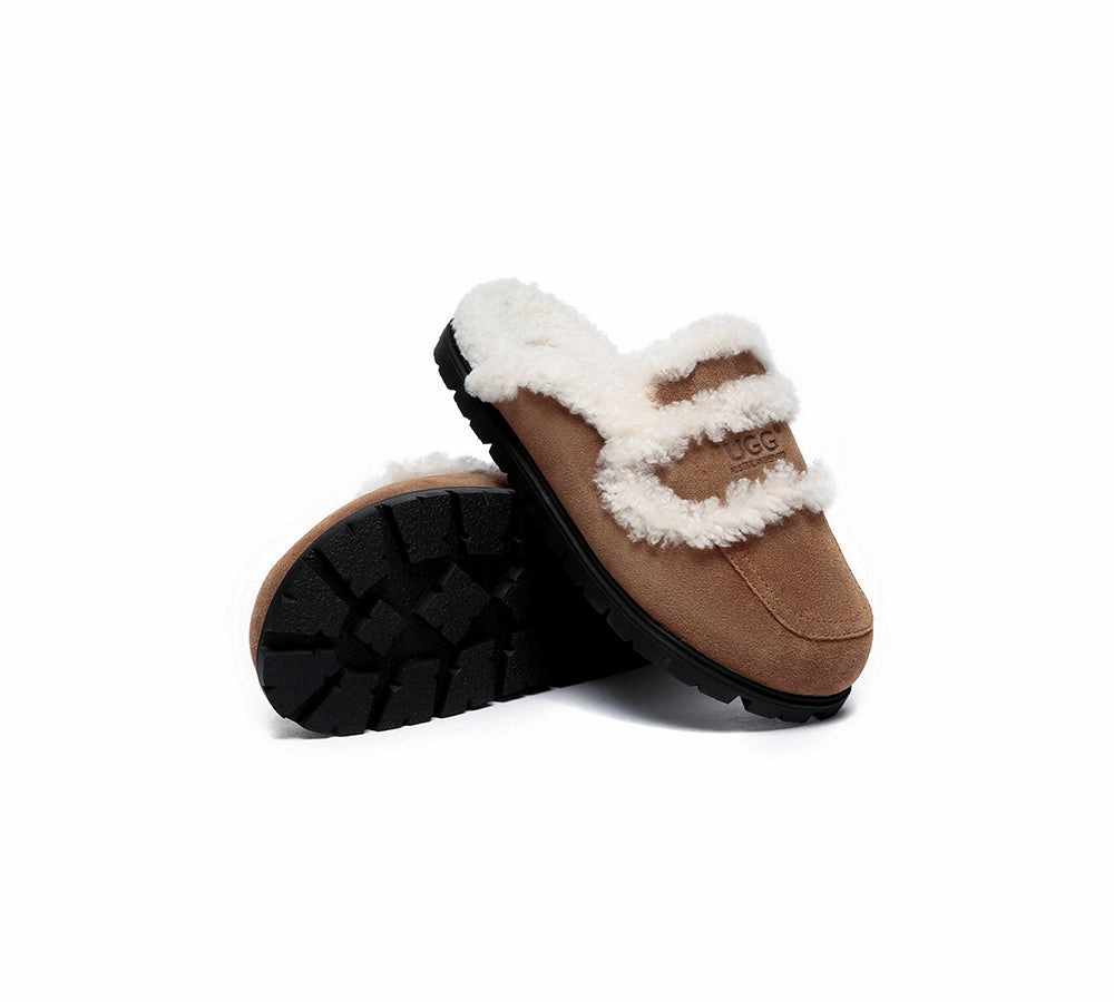 Free Crochet Patt AUSTRALIAN SHEPHERD UGG Slippers Women Sheepskin Wool Shearling Lined Remi