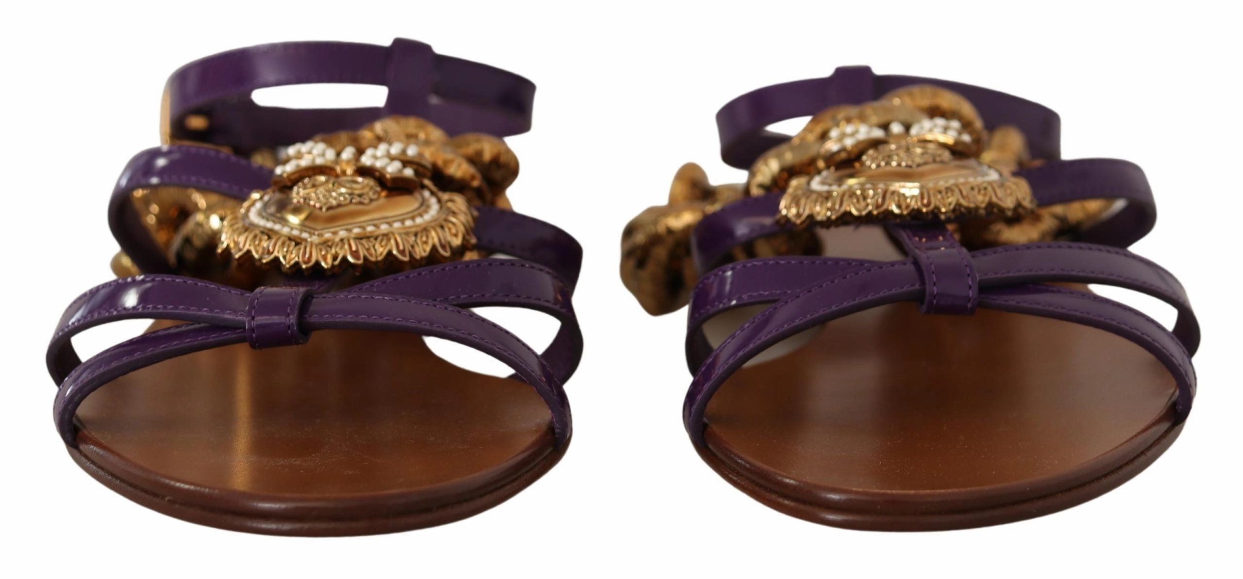 Purple Leather Devotion Flats Sandals Shoes Types Of Flat Shoes