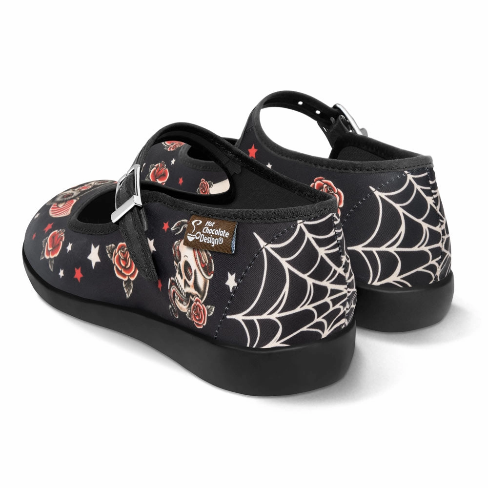 Flat Plastic Shoes Chocolaticas Dark Tattoo Women's Mary Jane Flat