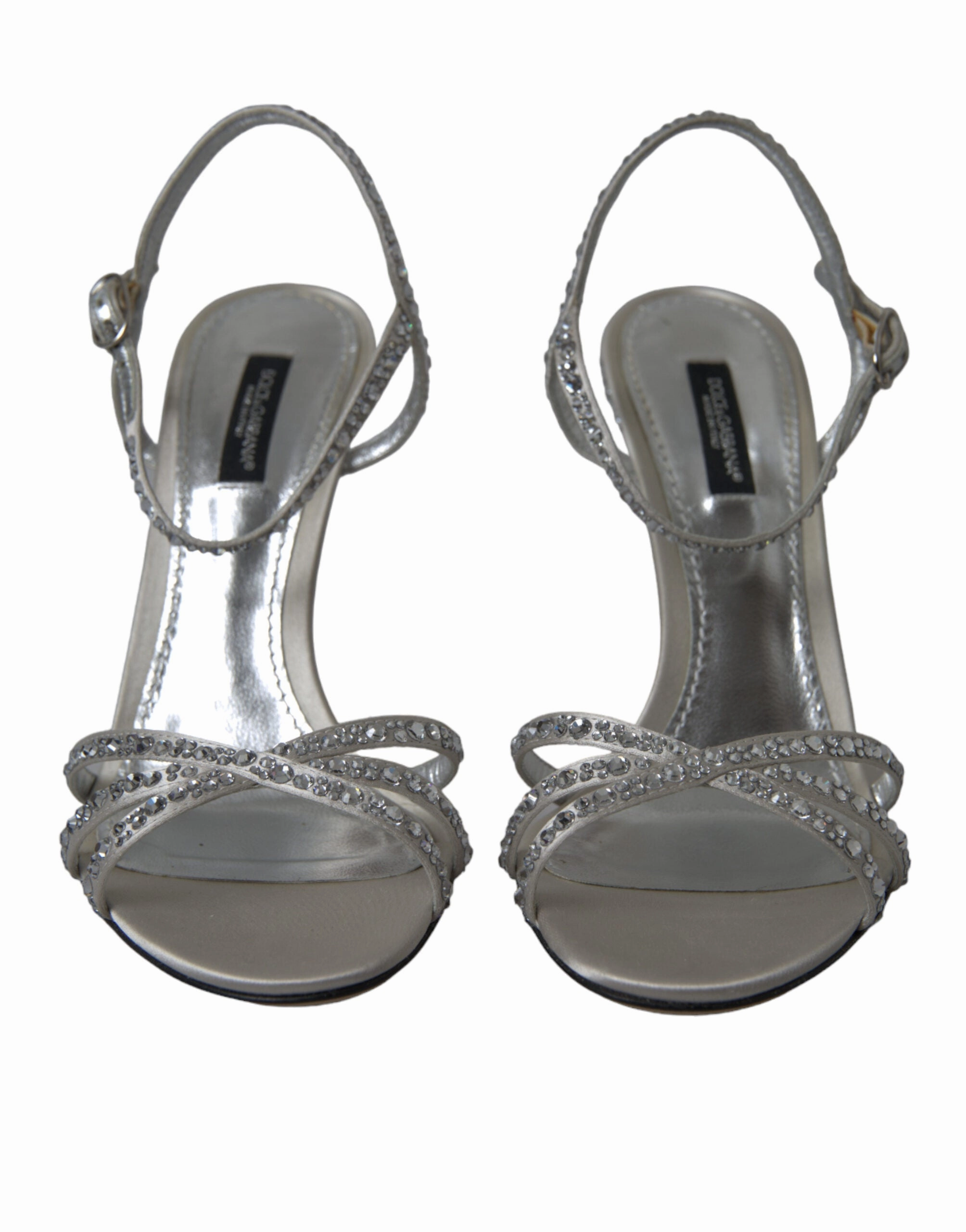 Silver Crystal Ankle Strap Sandals Shoes Antigua Y Barbuda