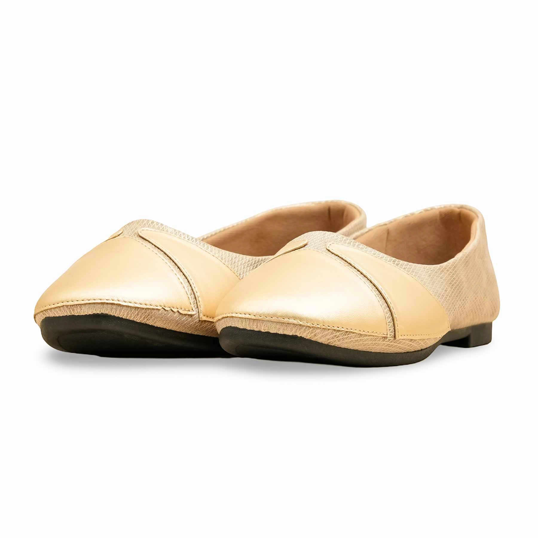 Golden Pumps For Ladies WN1363 Best Luxury Flat Shoes