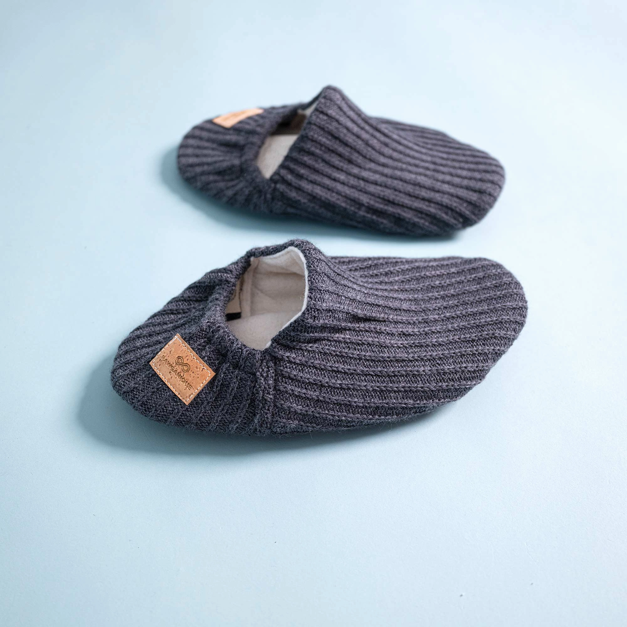 DENMARK Organic Merino Wool House Slippers (OC Thread; Lined with OC Fleece; Covered Organic Elastic; Glue-Free) (100% Biodegradable) Baby Bunny Slippers