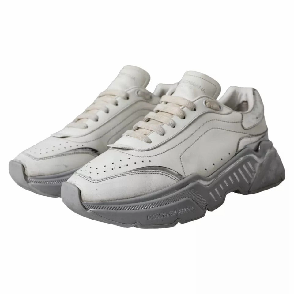 Dolce & Gabbana White Silver Daymaster Low Top Sneakers Shoes Cali Sneakers
