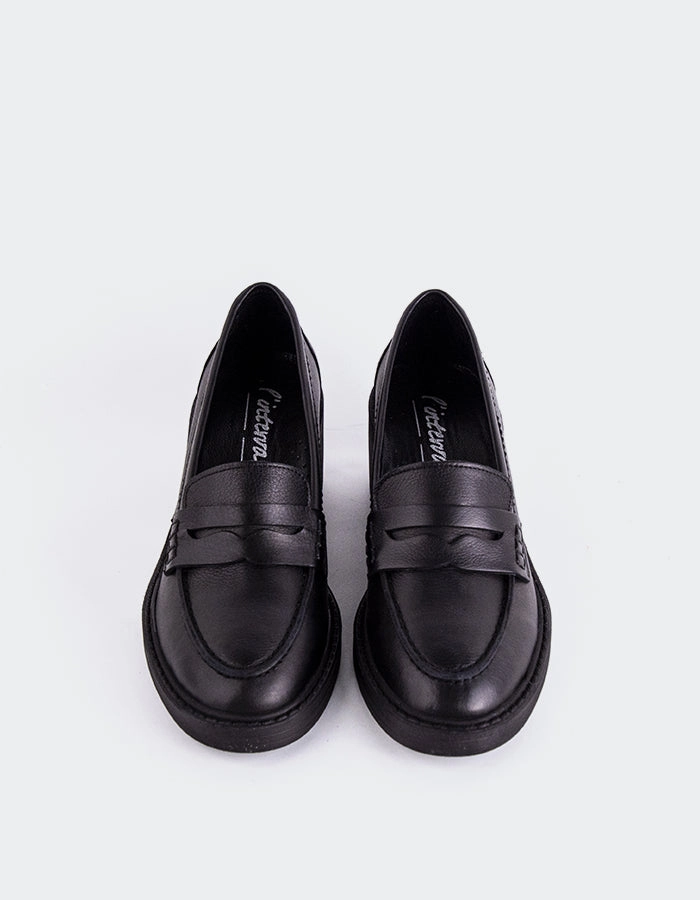 Edessa Black Leather Olukai Loafers