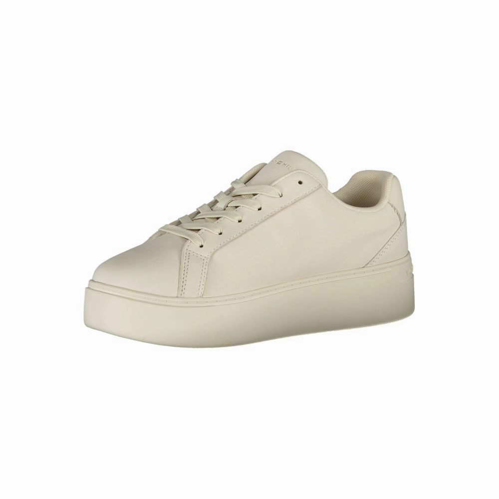 Tommy Hilfiger White Polyester Sneaker Metallic Sneakers