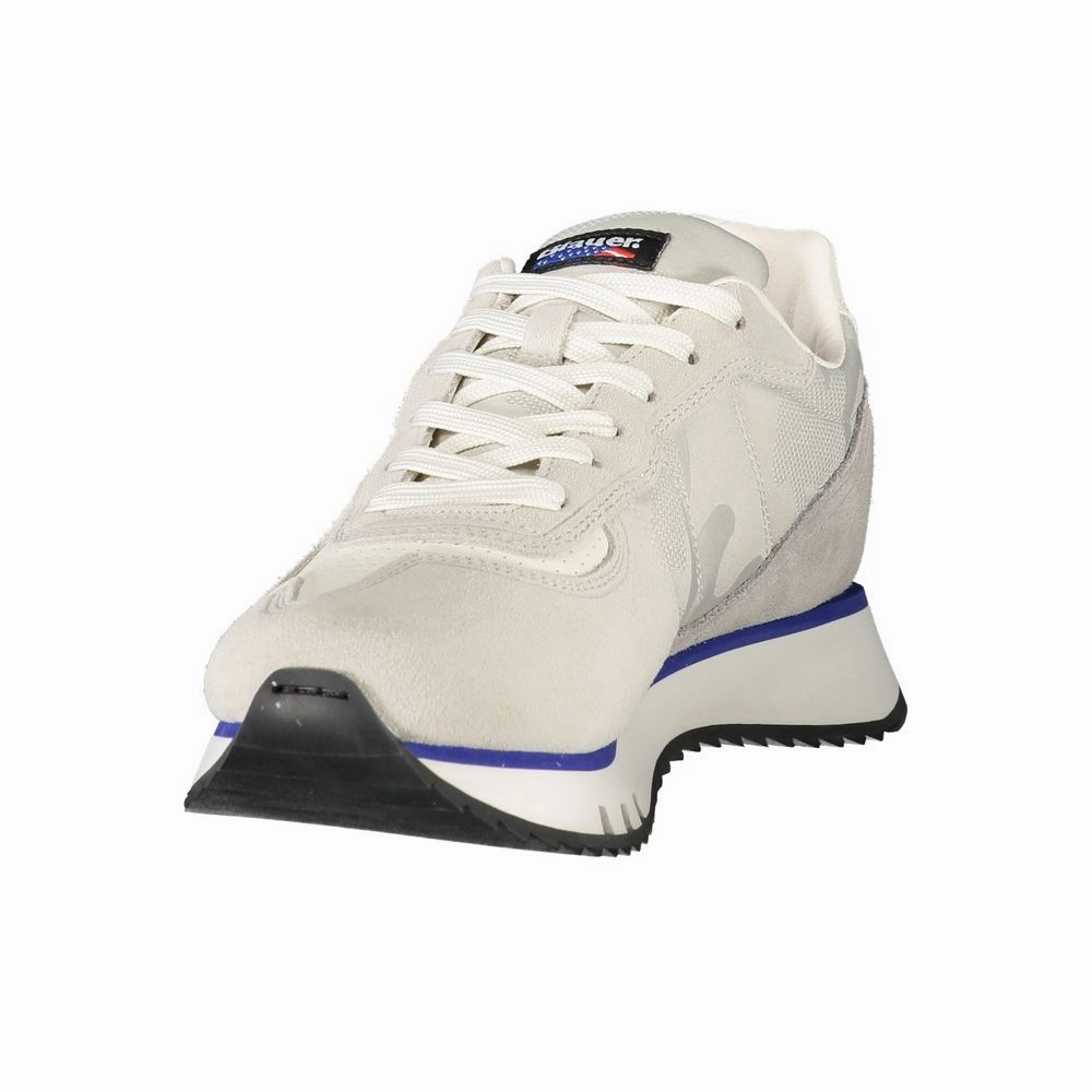 Blauer Gray Leather Men Sneaker Flat High Platform Shoes