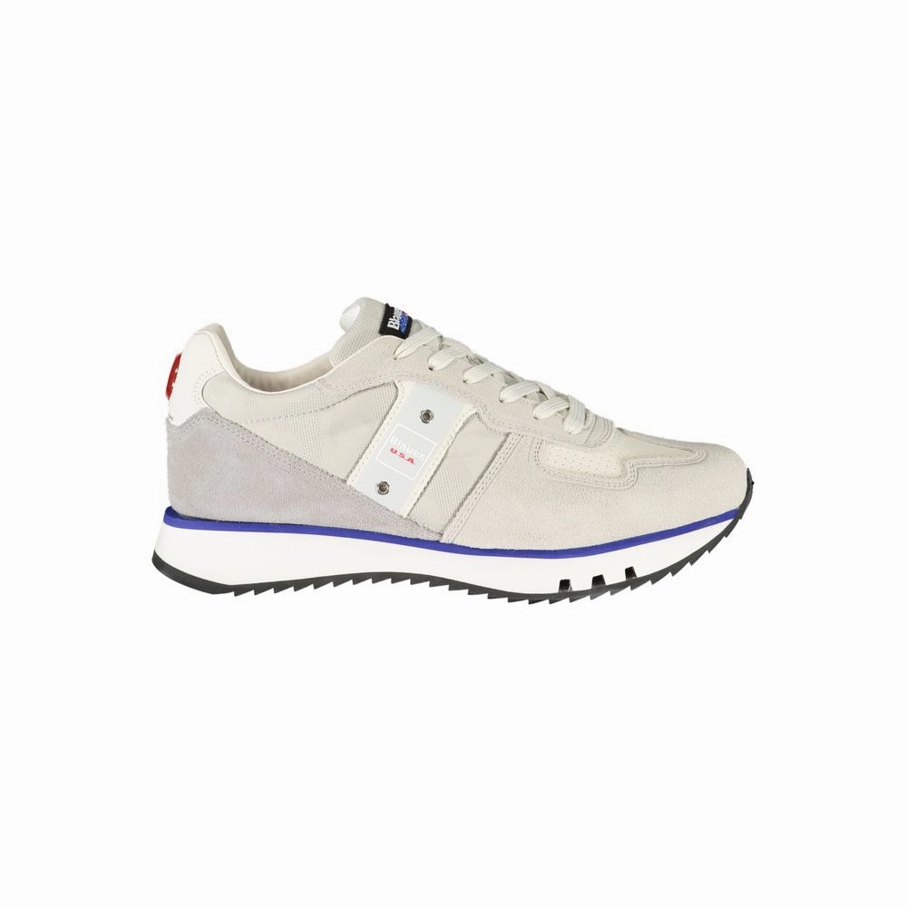 Blauer Gray Leather Men Sneaker Mtb Flat Shoes