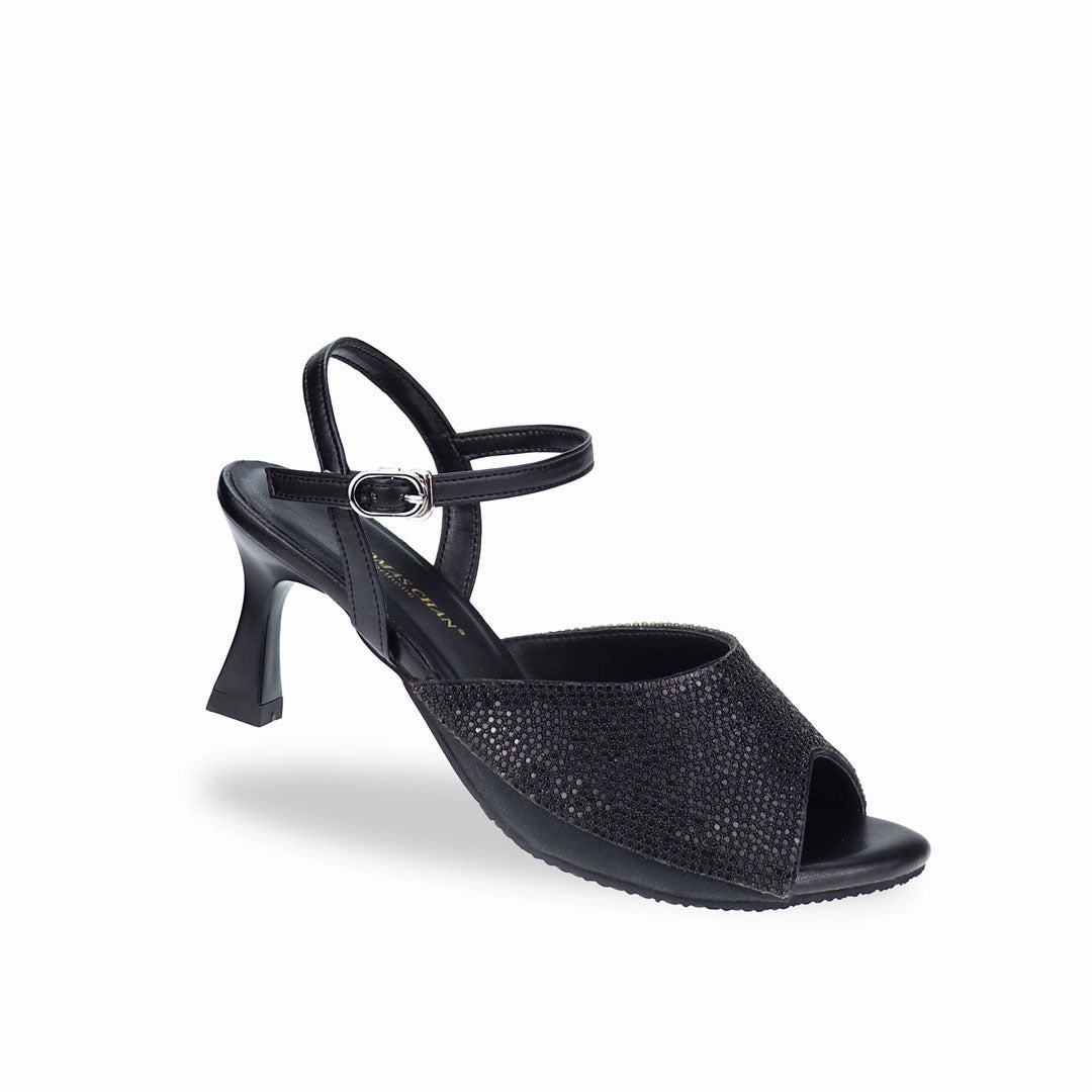 Glitter Crystal Ankle Strap Heels 1.5"inch [Dinner Series] Vans Slide Sandals