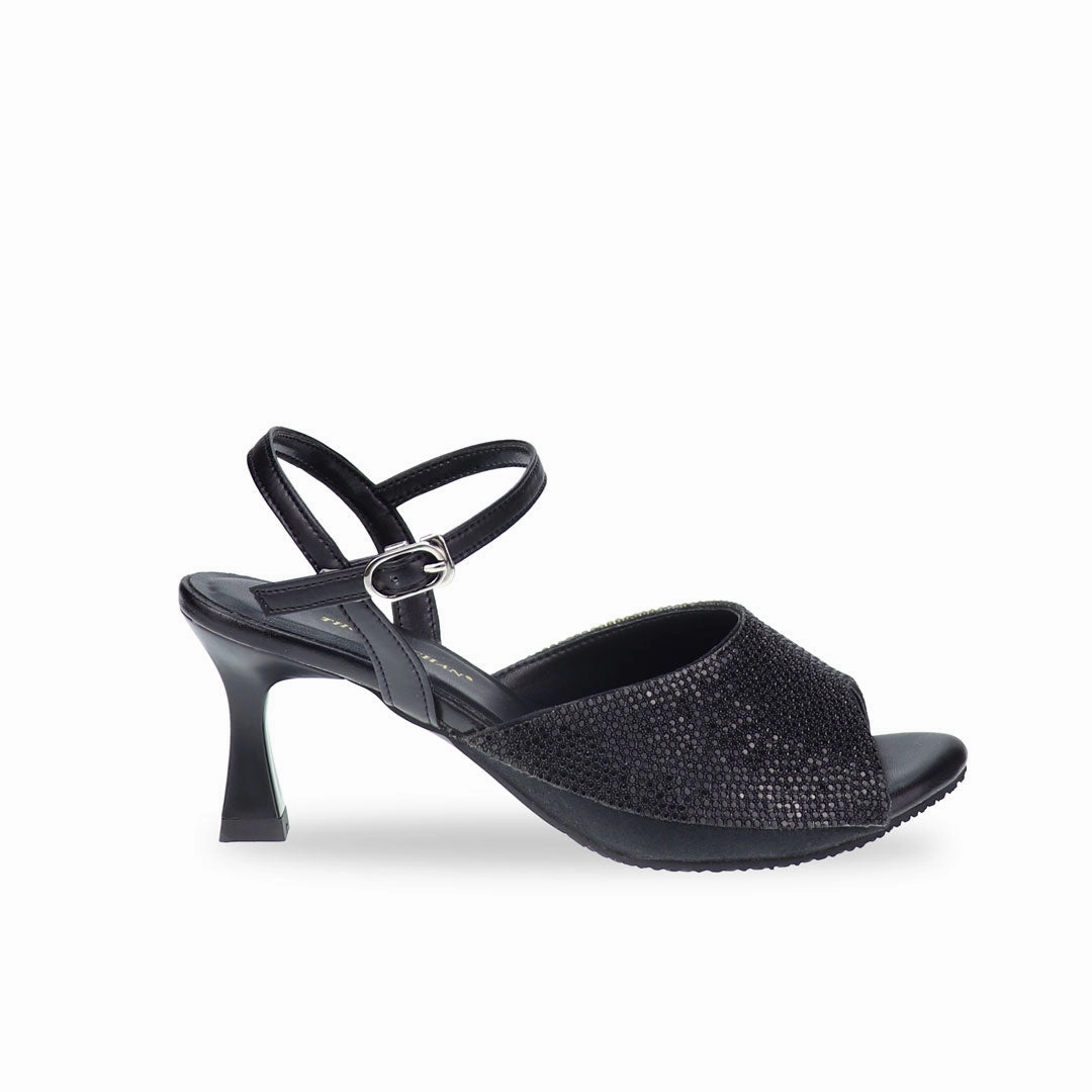 Sandals And Heels Glitter Crystal Ankle Strap Heels 1.5"inch [Dinner Series]