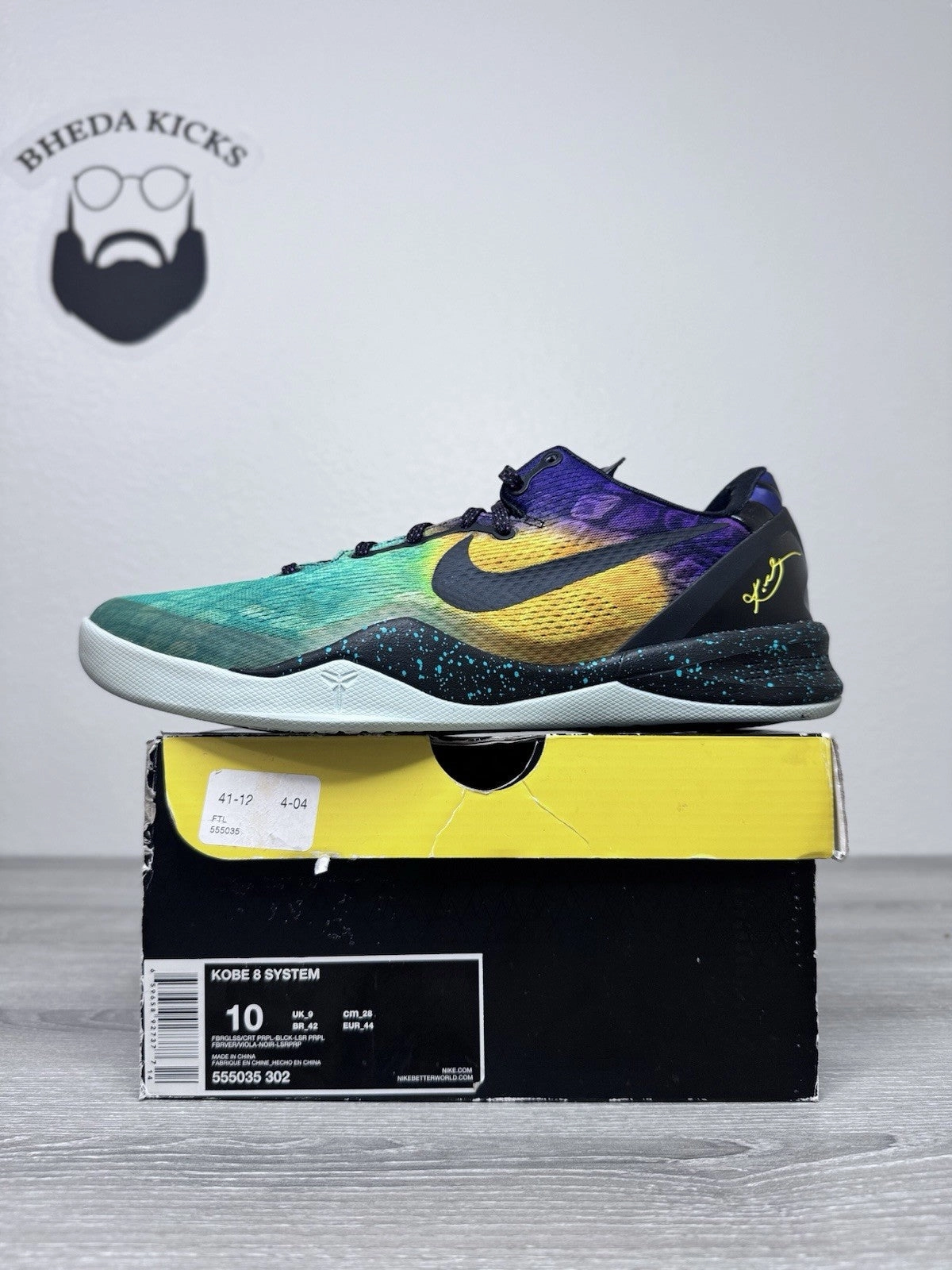 Asics Gel Kayano 19 Running Shoes Size 10 - Nike Kobe 8 System Easter Multicolor 555035-302 Preowned Authentic