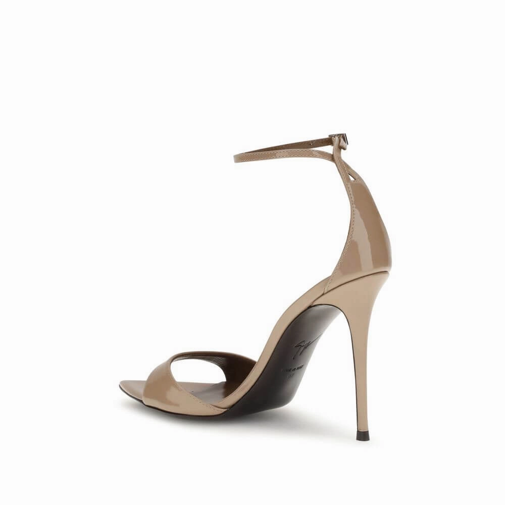 Giuseppe Zanotti Beige Leather Stiletto Heel Sandals Fly Sandals