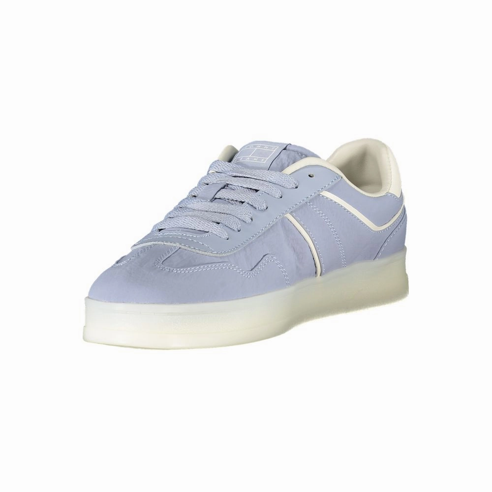 Tommy Hilfiger Blue Leather Women Sneaker Narrow Sneakers