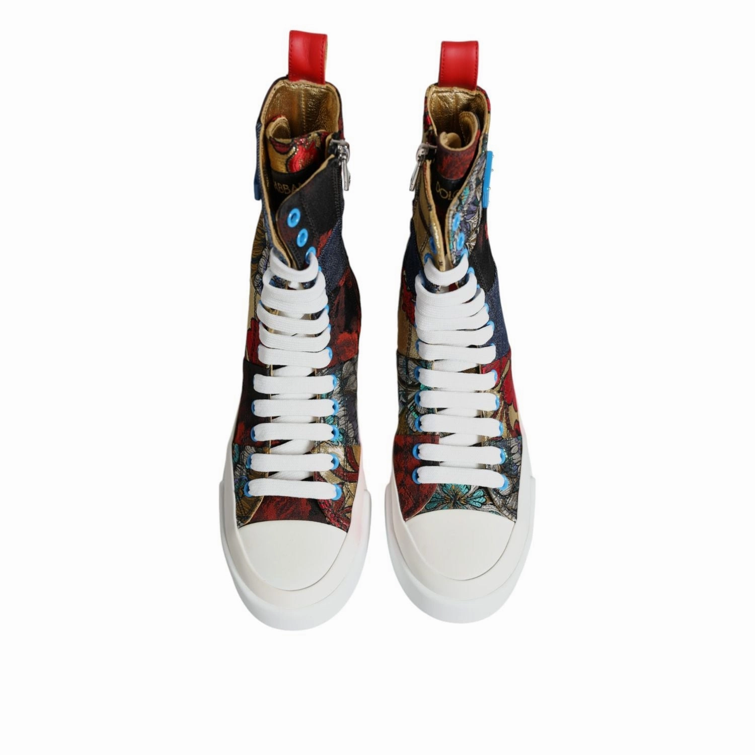 Bzee Sneakers Dolce & Gabbana Multicolor Patchwork High Top Sneakers Shoes