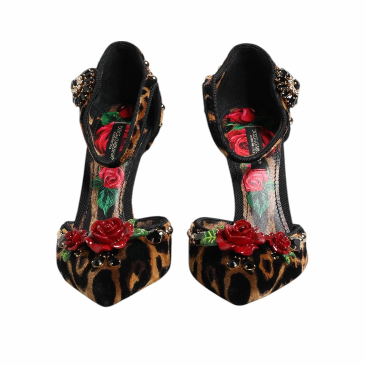 Sandals Resort Montego Bay Jamaica Dolce & Gabbana Brown Leopard Crystal Roses Pumps Shoes