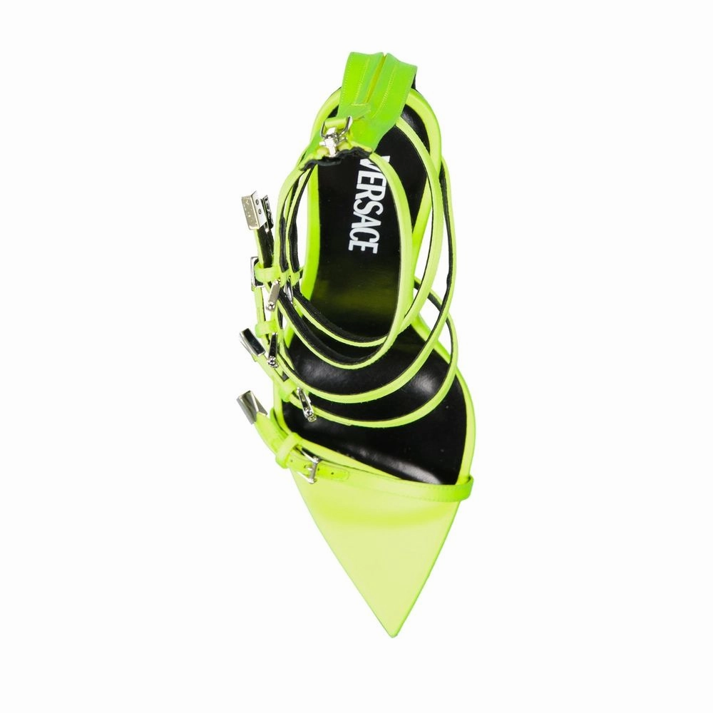 Versace Yellow Silk Stiletto Heel Sandals Sandals All-inclusive Resorts