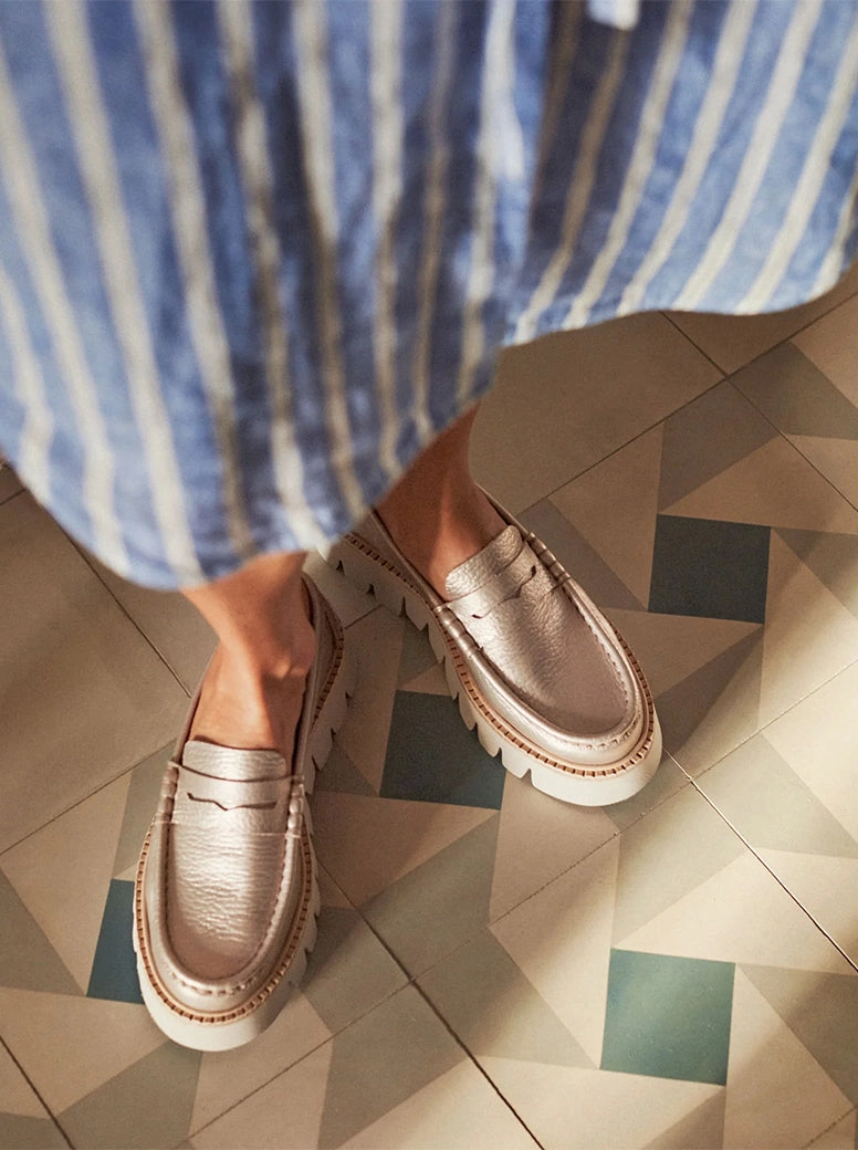 Louis Vuitton Denim Loafers Sebas white gold