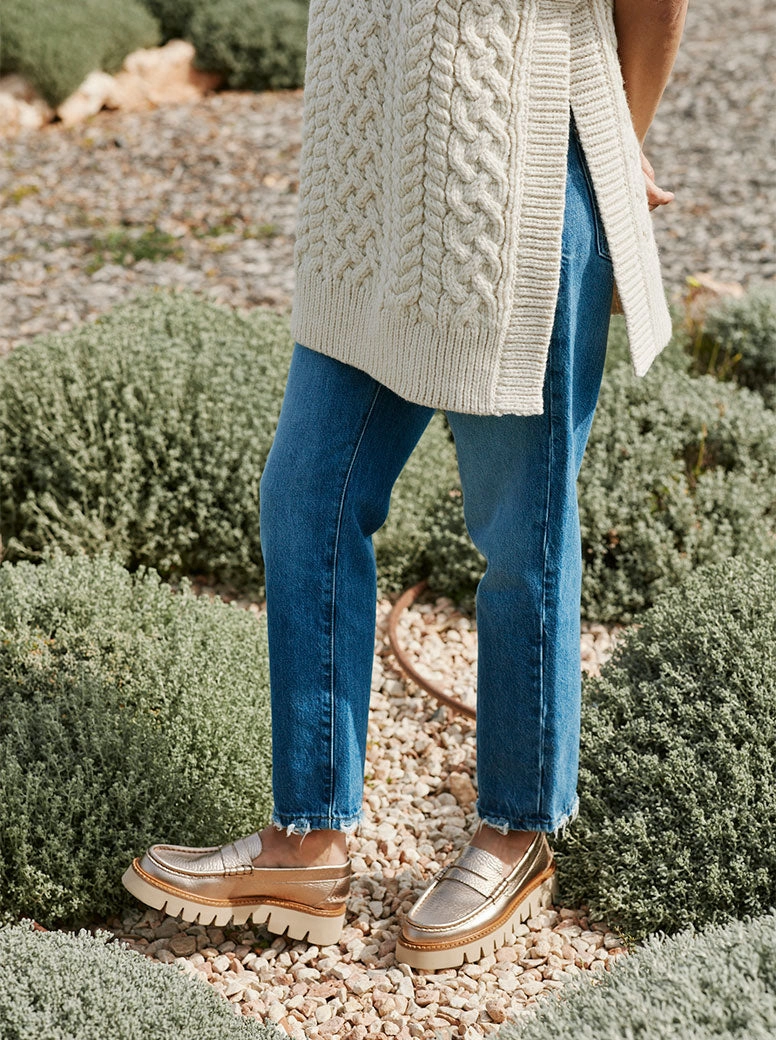 Wide Feet Loafers Sebas white gold