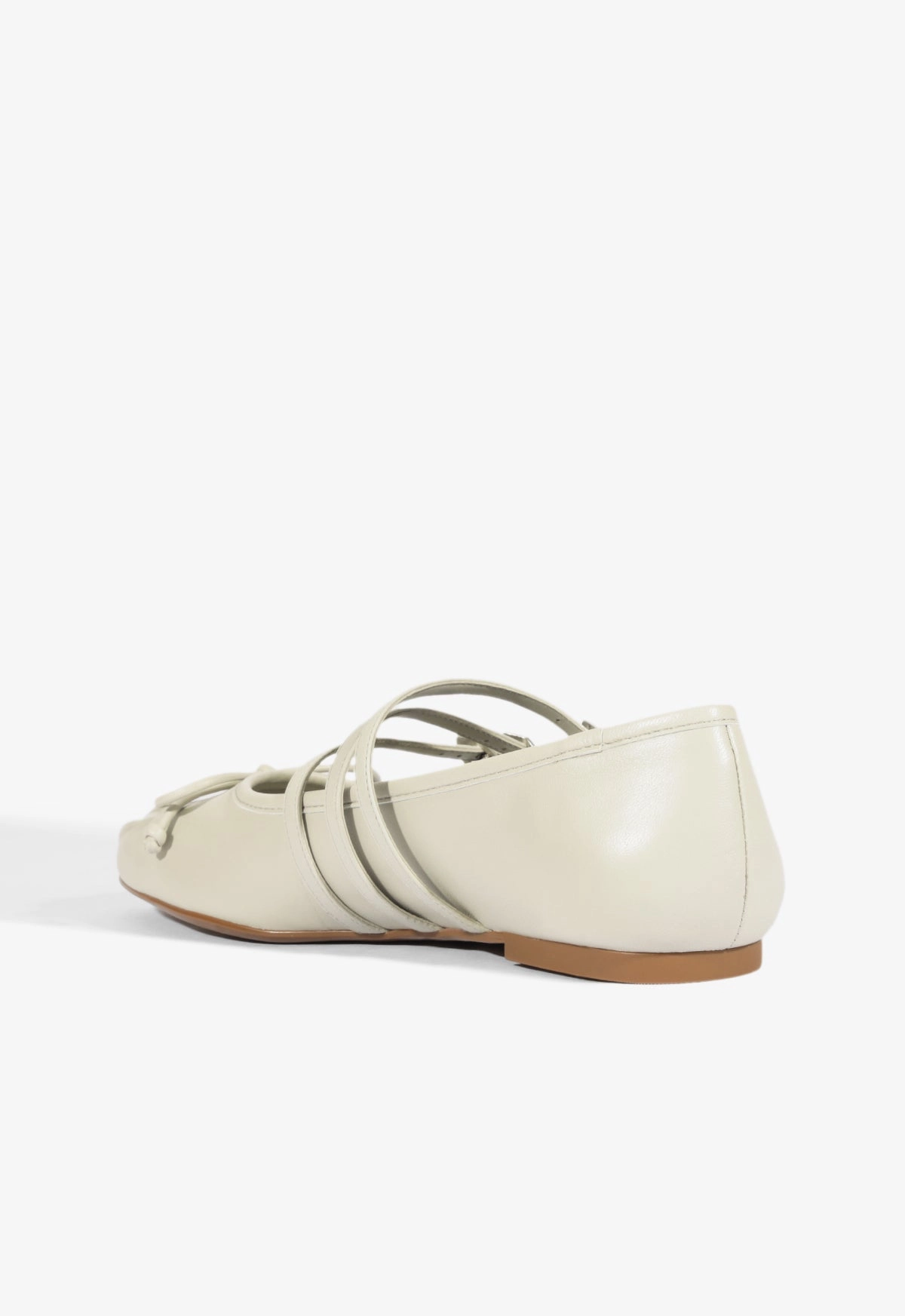 Flat Workout Shoes Arissa Gray Leather Ballet Flat