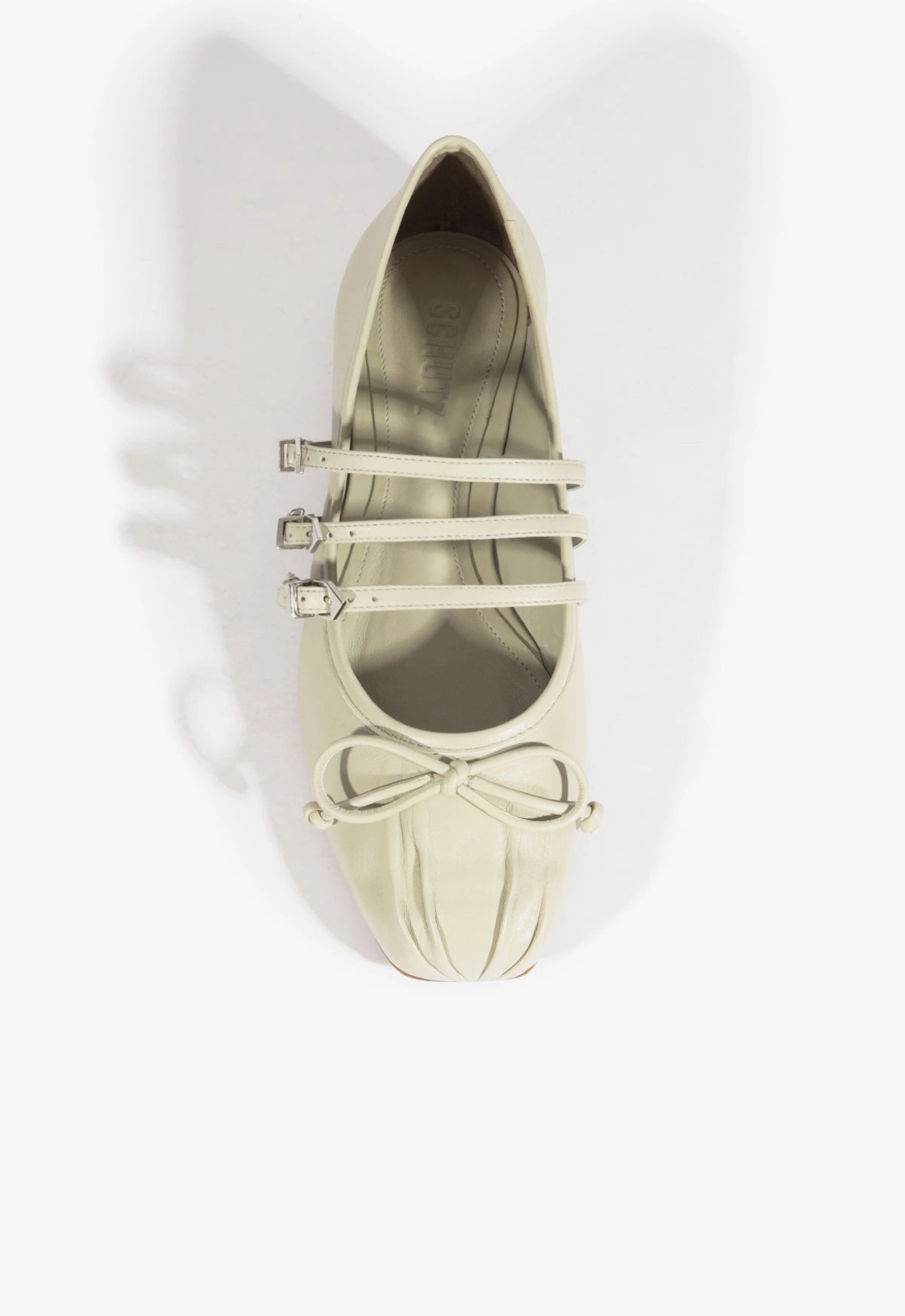 Arissa Gray Leather Ballet Flat Lace Bridal Shoes