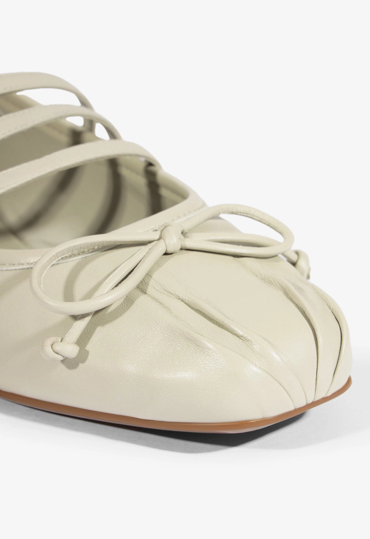 Arissa Gray Leather Ballet Flat Motion Control Or Stability Shoes For Flat Feet