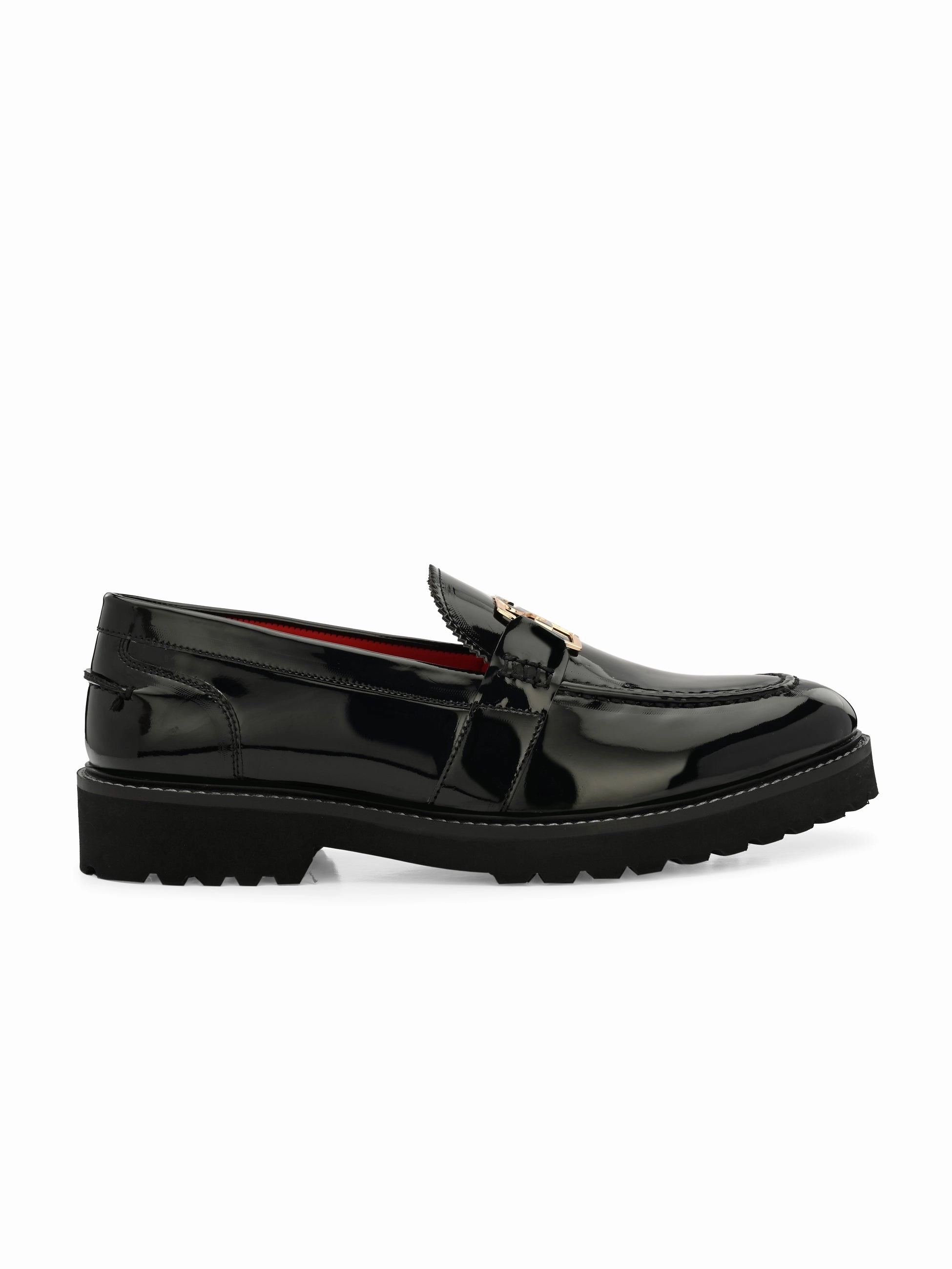 Loafers With Socks And Jeans Flambe Black Chunky Loafers