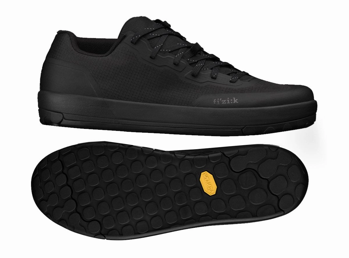 Business Shoes Flats Fizik Gravita Versor Flat Pedal MTB Shoe - Black-Black