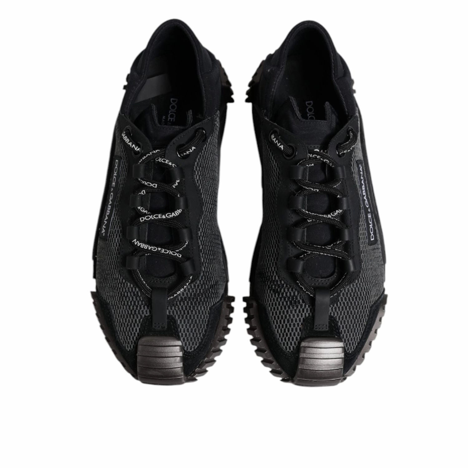 Designer Sneakers On Dolce & Gabbana Black Silver Logo Low Top Men Sneakers Shoes