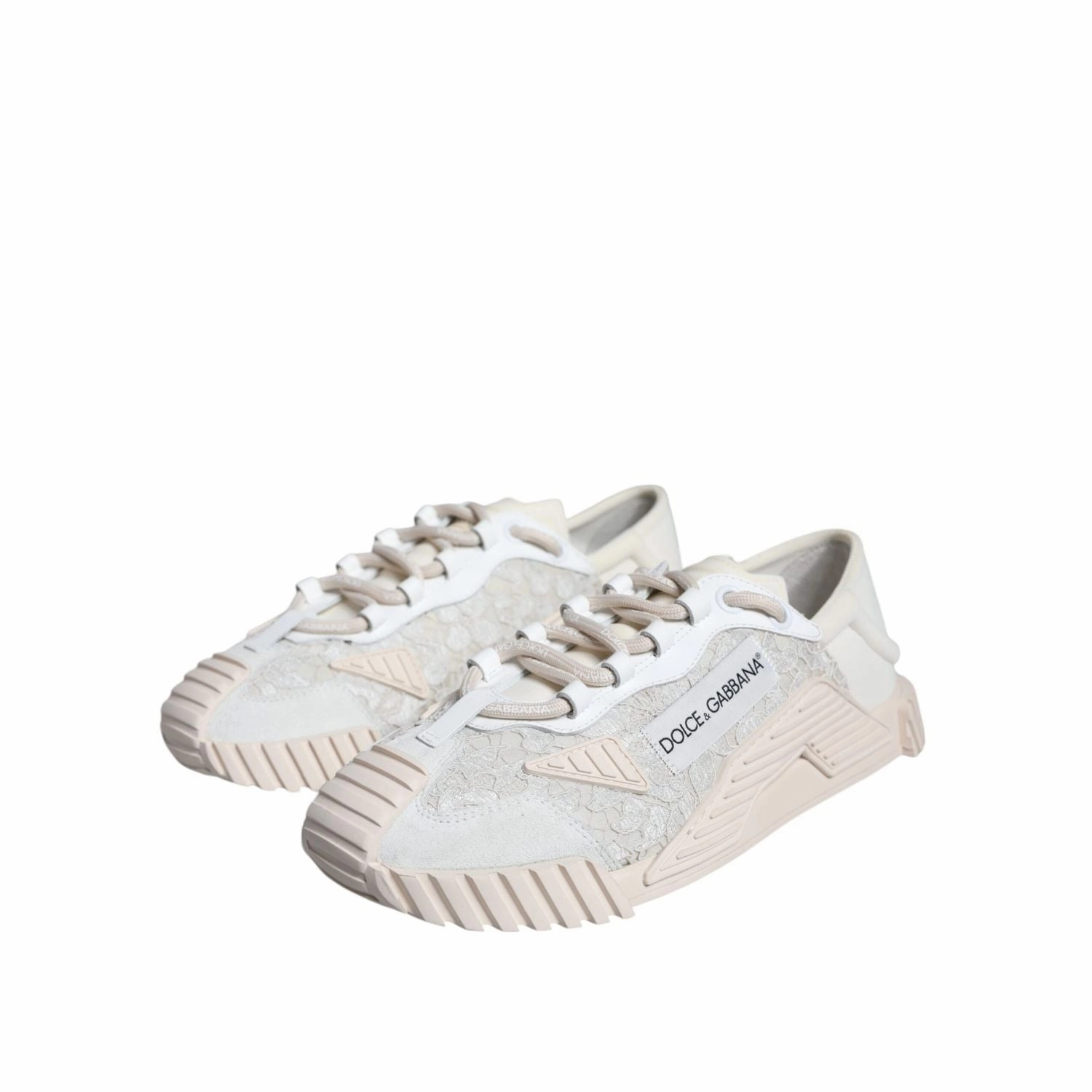 Dolce & Gabbana White Lace NS1 Low Top Sneaker Sports Shoes Best Sneakers For Arthritic Feet