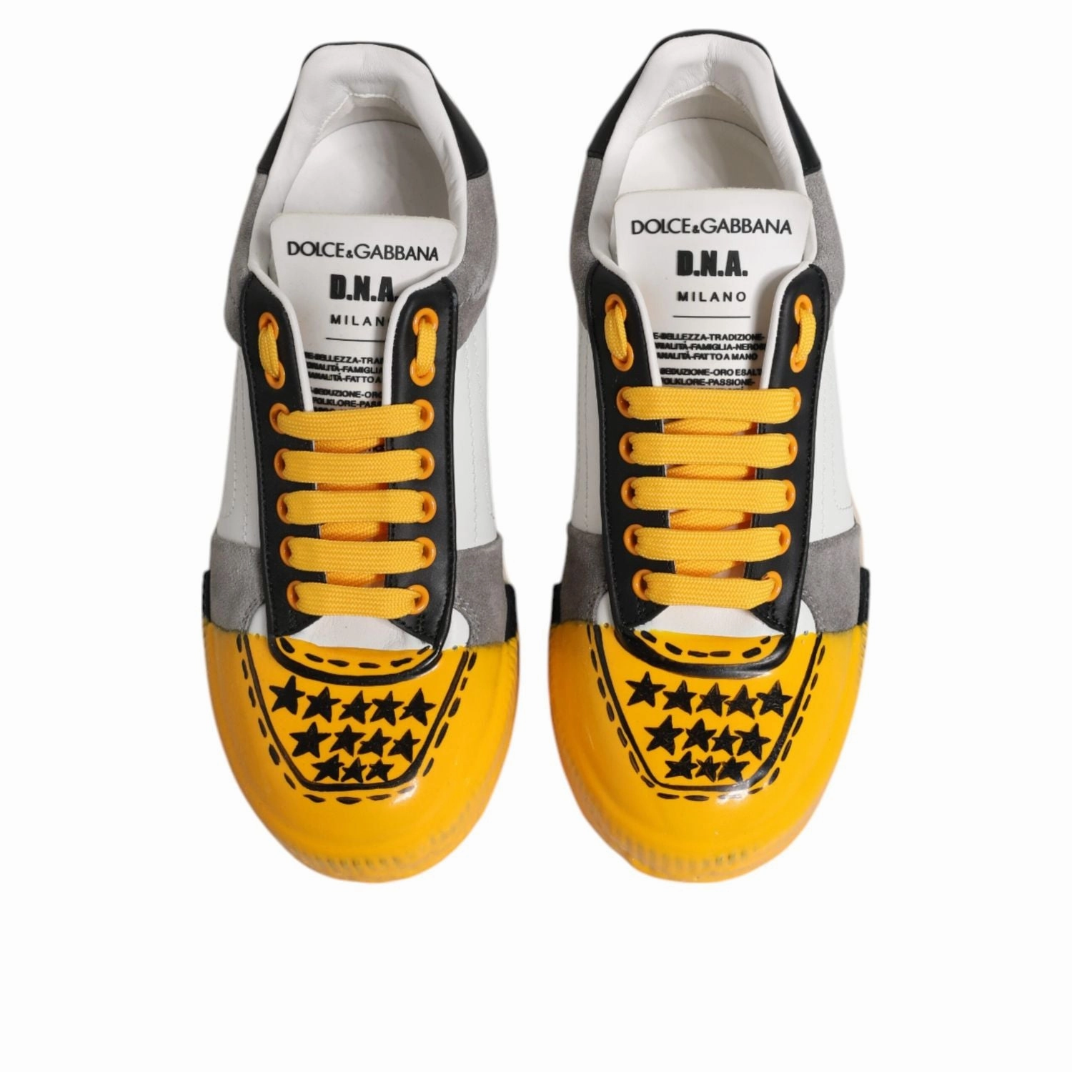 Dolce & Gabbana Multicolor Leather DNA Low Top Sneakers Shoes Lebron James Youth Sneakers