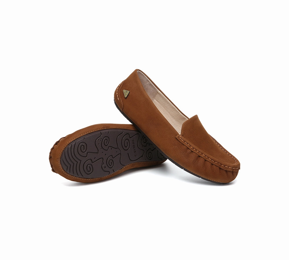 Retro Flat Shoes EVERAU Women Suede Leather Casual Summer Moccasins Morris