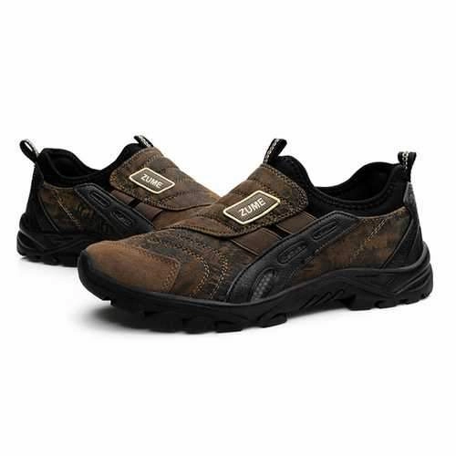 Best Running Shoe For Overweight US Size 6.5-10.5 Men Sport Shoes Casual Suede Slip On Running Outdoor Athletic Shoes