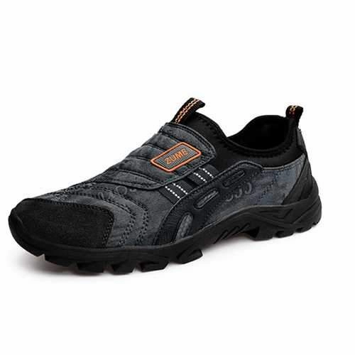 Fast Running US Size 6.5-10.5 Men Sport Shoes Casual Suede Slip On Running Outdoor Athletic Shoes