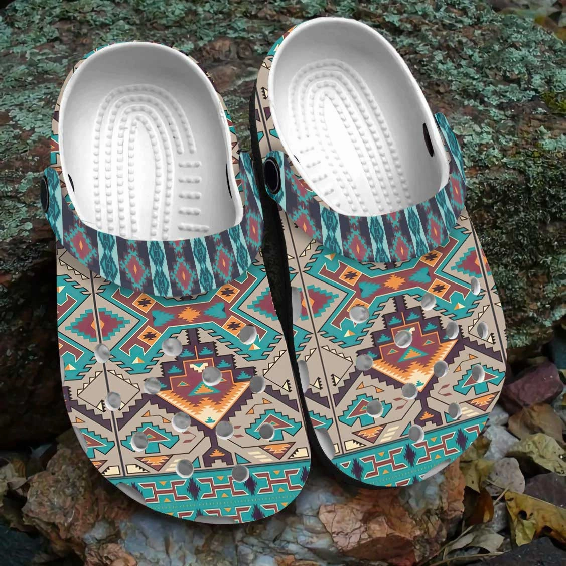 Sandals Hawaii Native Pattern Clog Shoes For Adult and Kid 89145 New