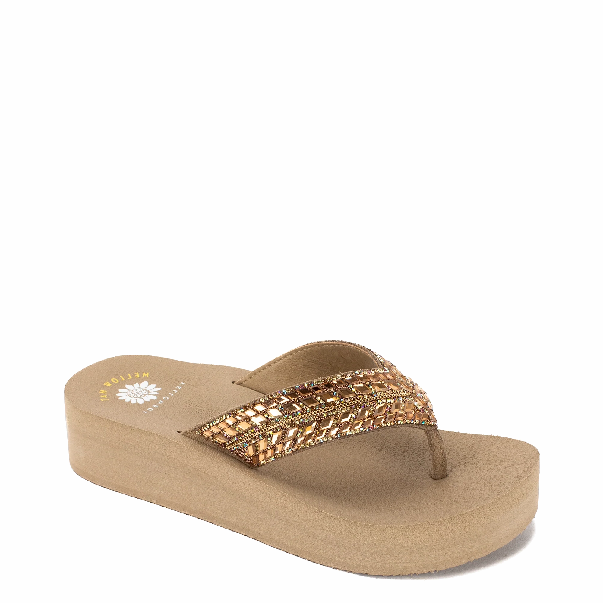 Brandy Taupe Gold Flip Flops With Arch Support