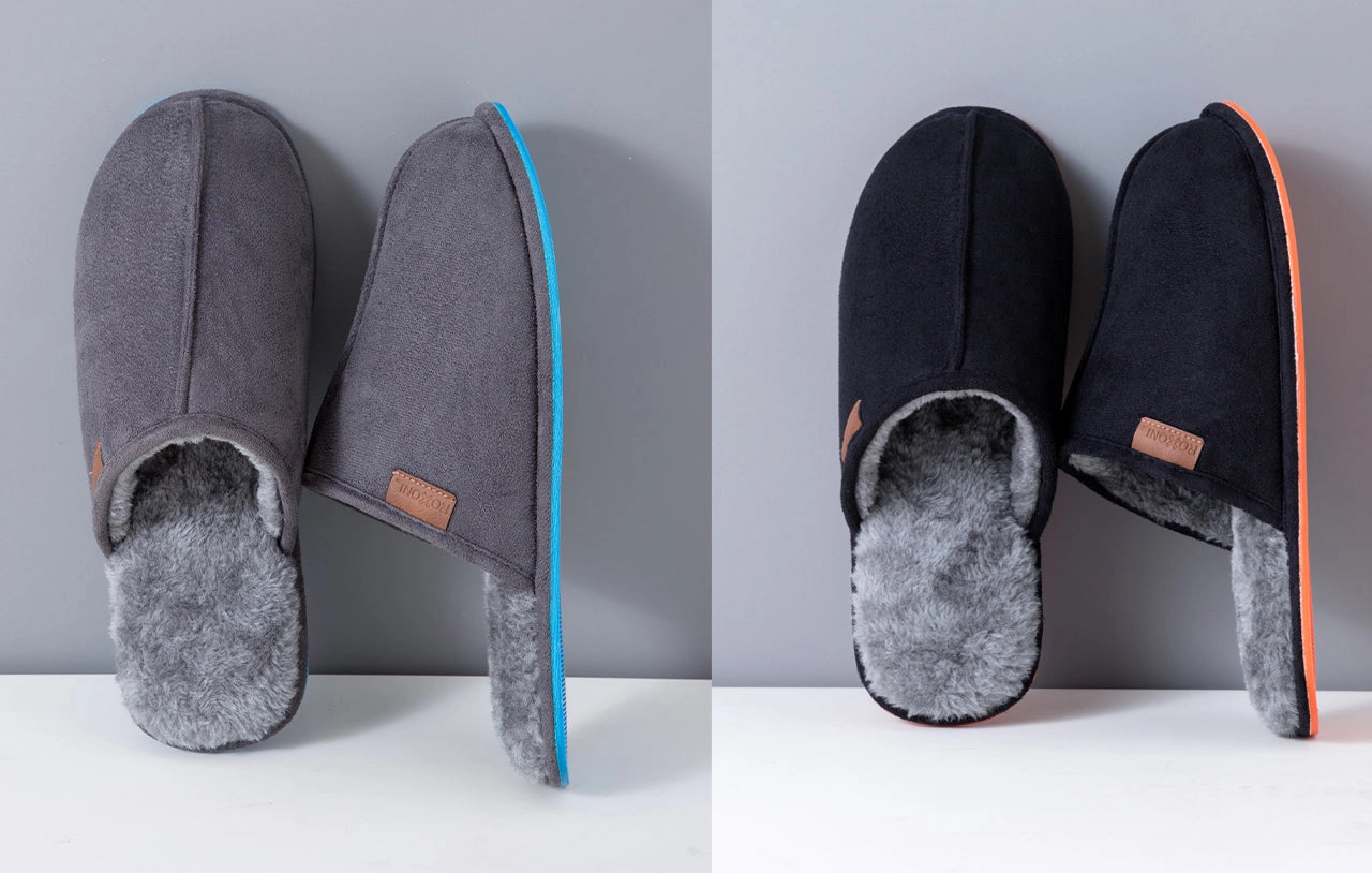 Roxoni Men's Soft Warm Inner Furr Comfort House Slipper Indoor-outdoor Slippers
