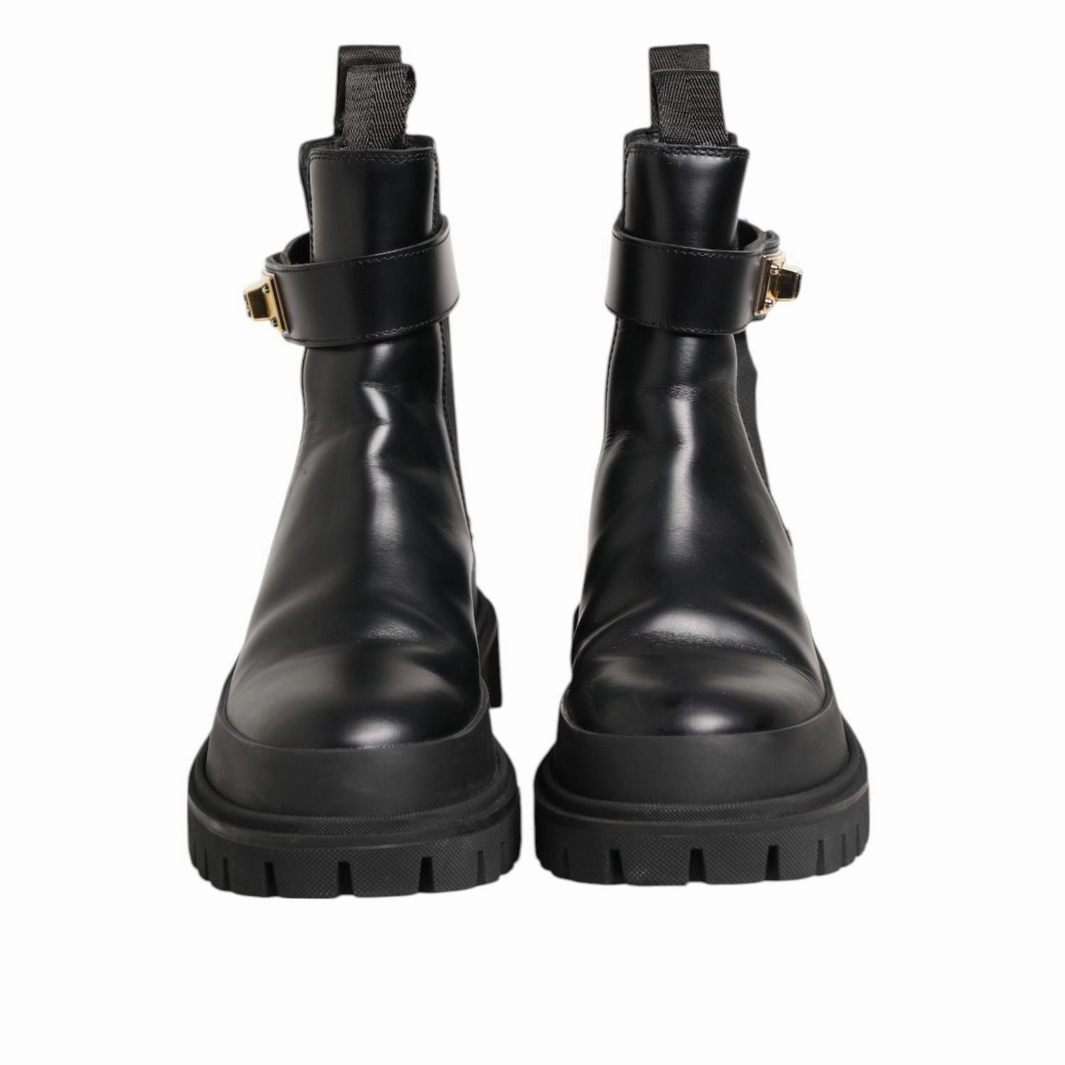 Titan Casual Alloy Toe Work Shoe Dolce & Gabbana Black Calfskin DG Logo Strap Ankle Boots Shoes