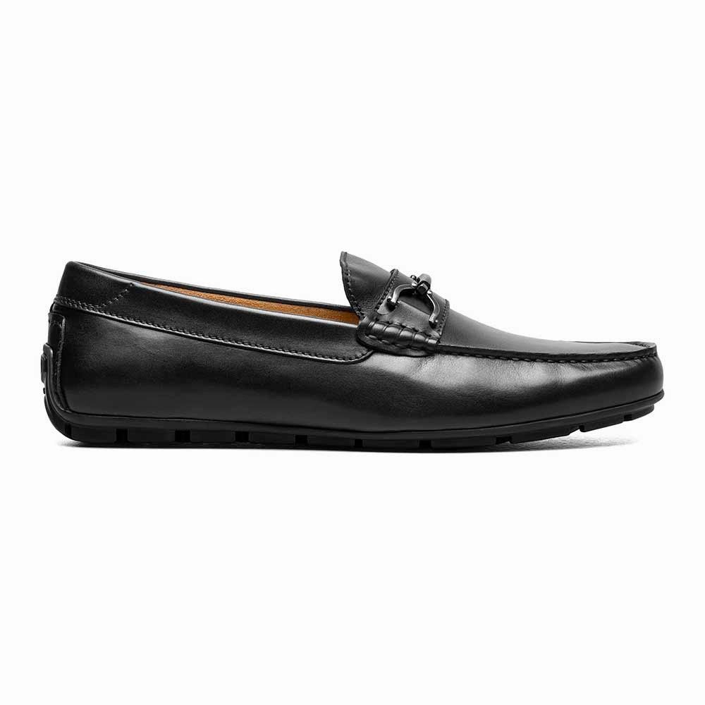 Florsheim Black Driver Suede and Leather Moc Toe Bit Shoes Adrian Carrara Leather Tassel Loafers
