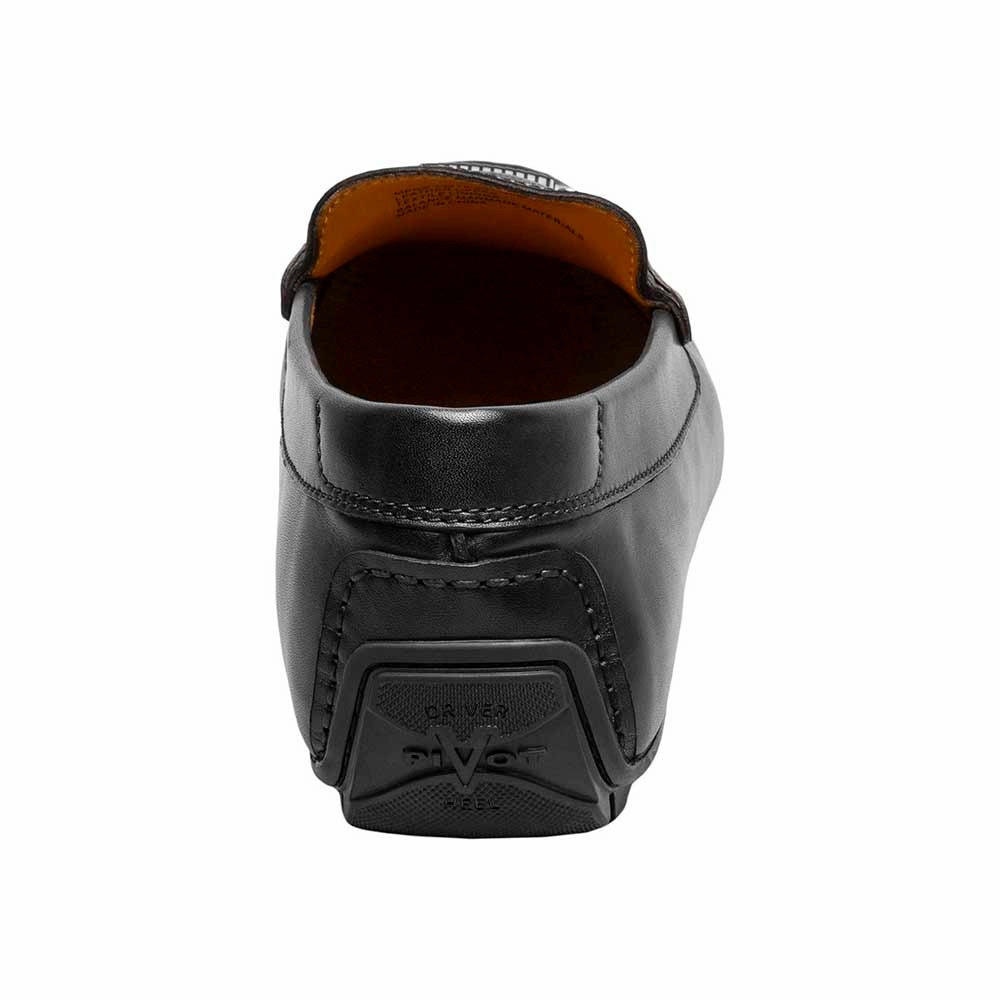 Comfortable Walking Loafers Florsheim Black Driver Suede and Leather Moc Toe Bit Shoes