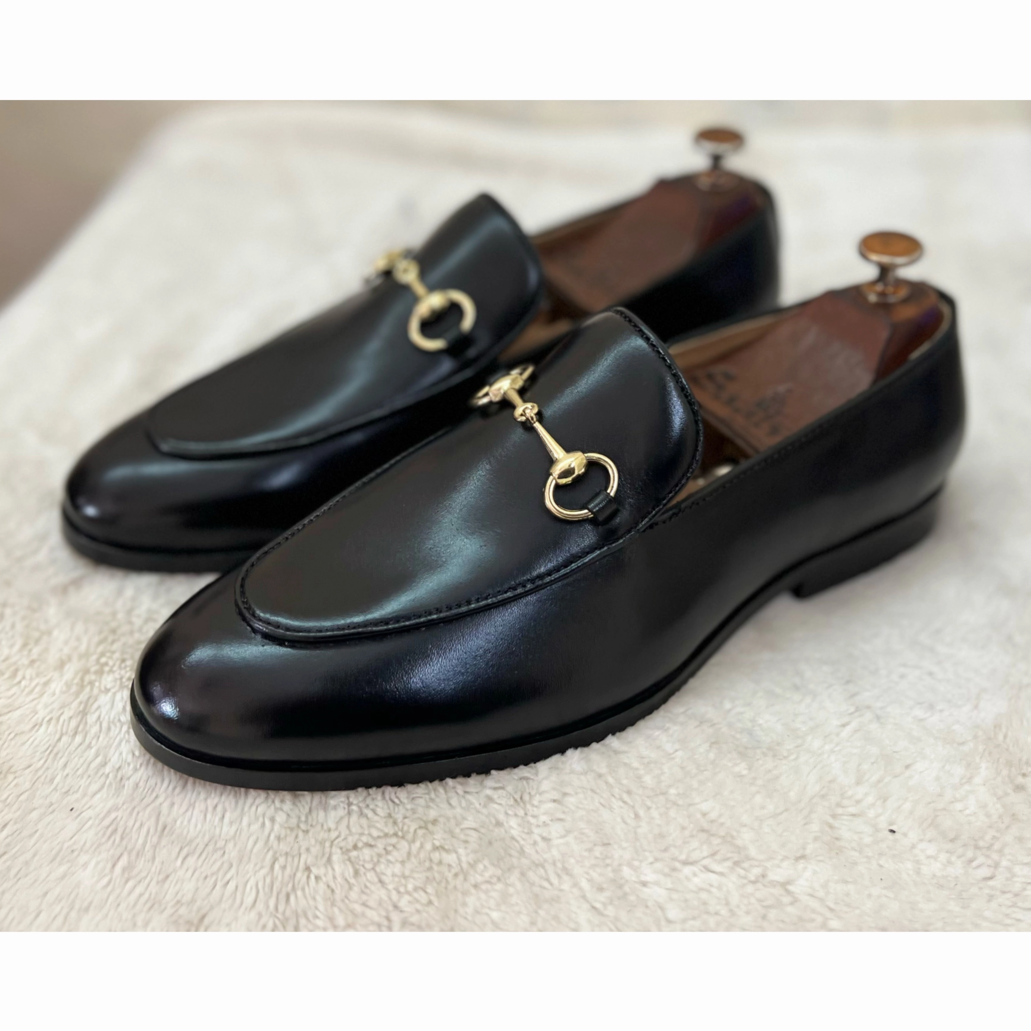 Low Heel Loafers Horsebit Loafers Black