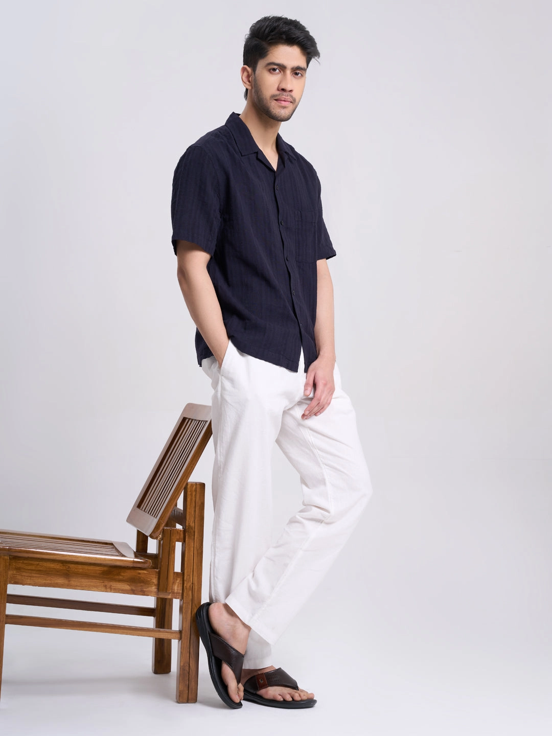 FAUSTO Men Black Open Toe Flip-Flop Slippers With Memory Cushion|Outdoor Slipper For Men Wing Slippers