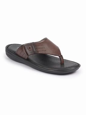 FAUSTO Men Tan Open Toe Flip-Flop Slippers With Memory Cushion|Outdoor Slipper For Men Made In Usa Sheepskin Slippers