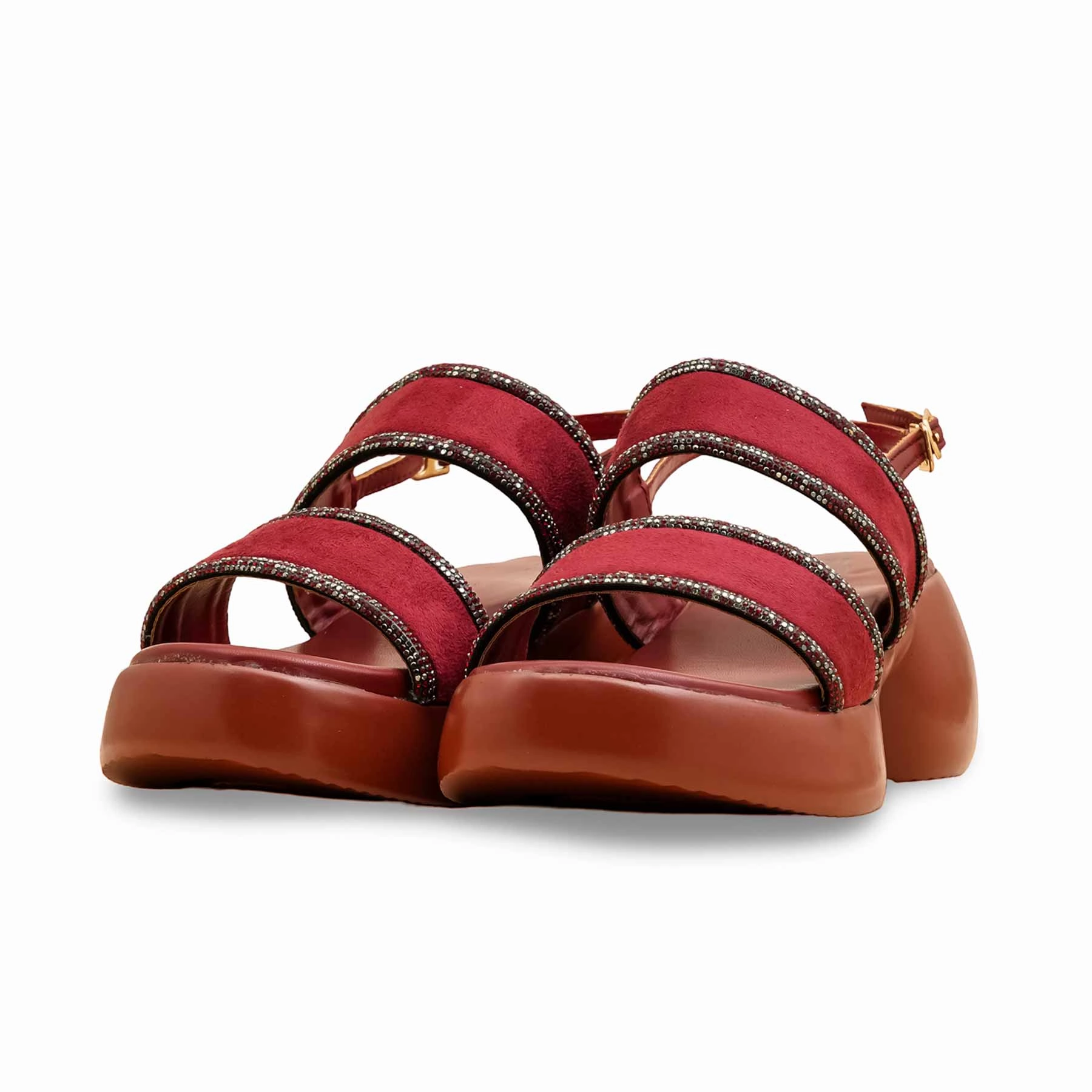 Maroon Formal Women Sandal PU0594 Platform Leather Sandals