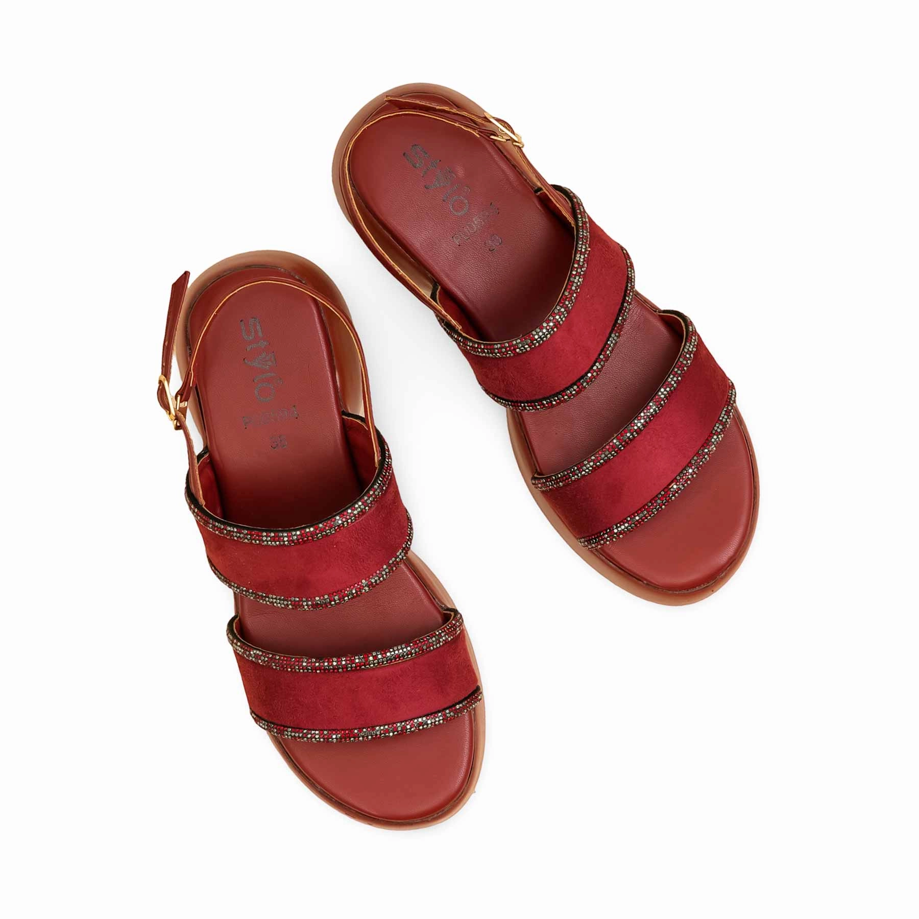 Maroon Formal Women Sandal PU0594 Timberland Sandals