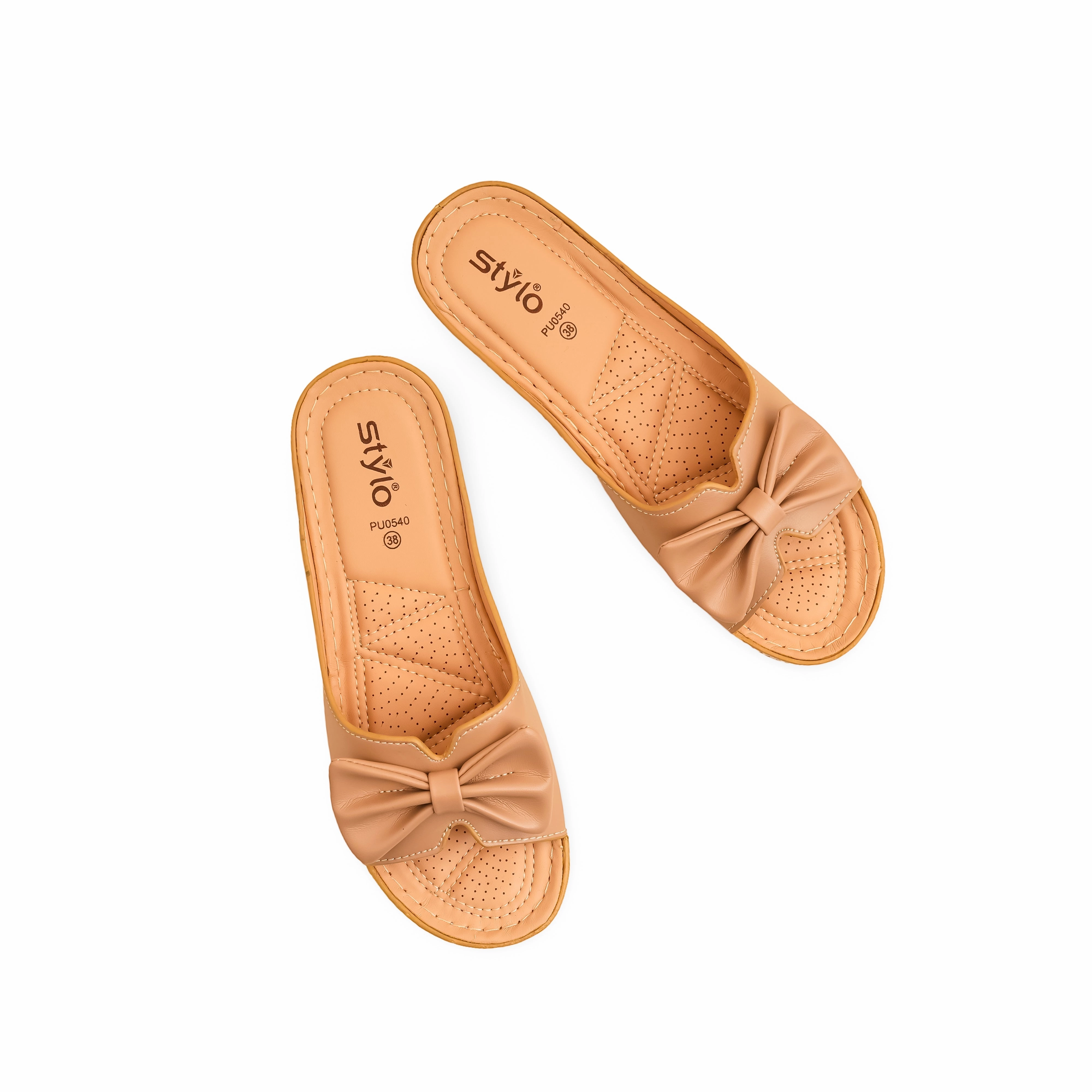 Beige Formal Slipper PU0540 Slippers With Velcro Straps
