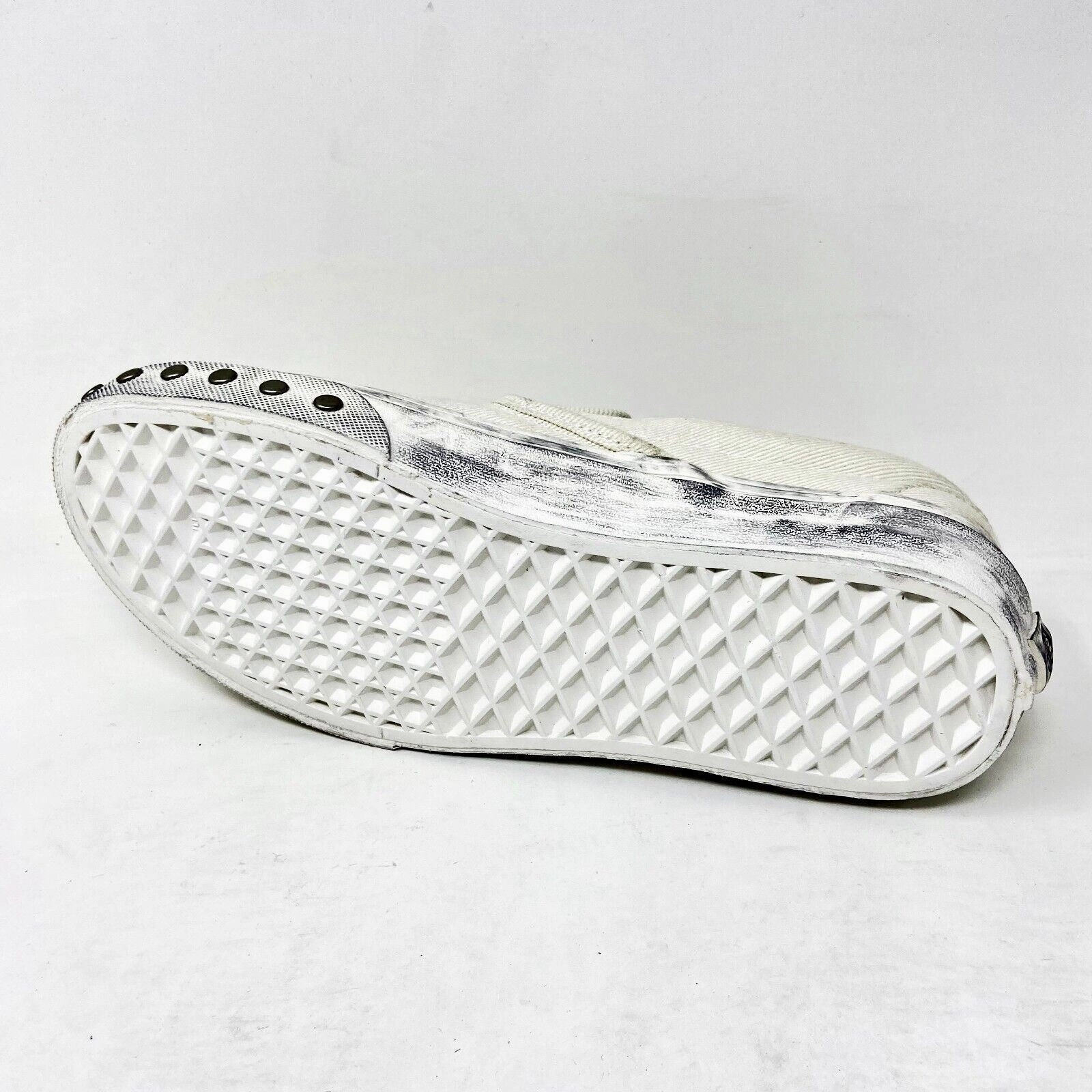 Vans Classic Slip On (Overwashed) White Womens Studded Casual Shoes Slide On Casual Shoes
