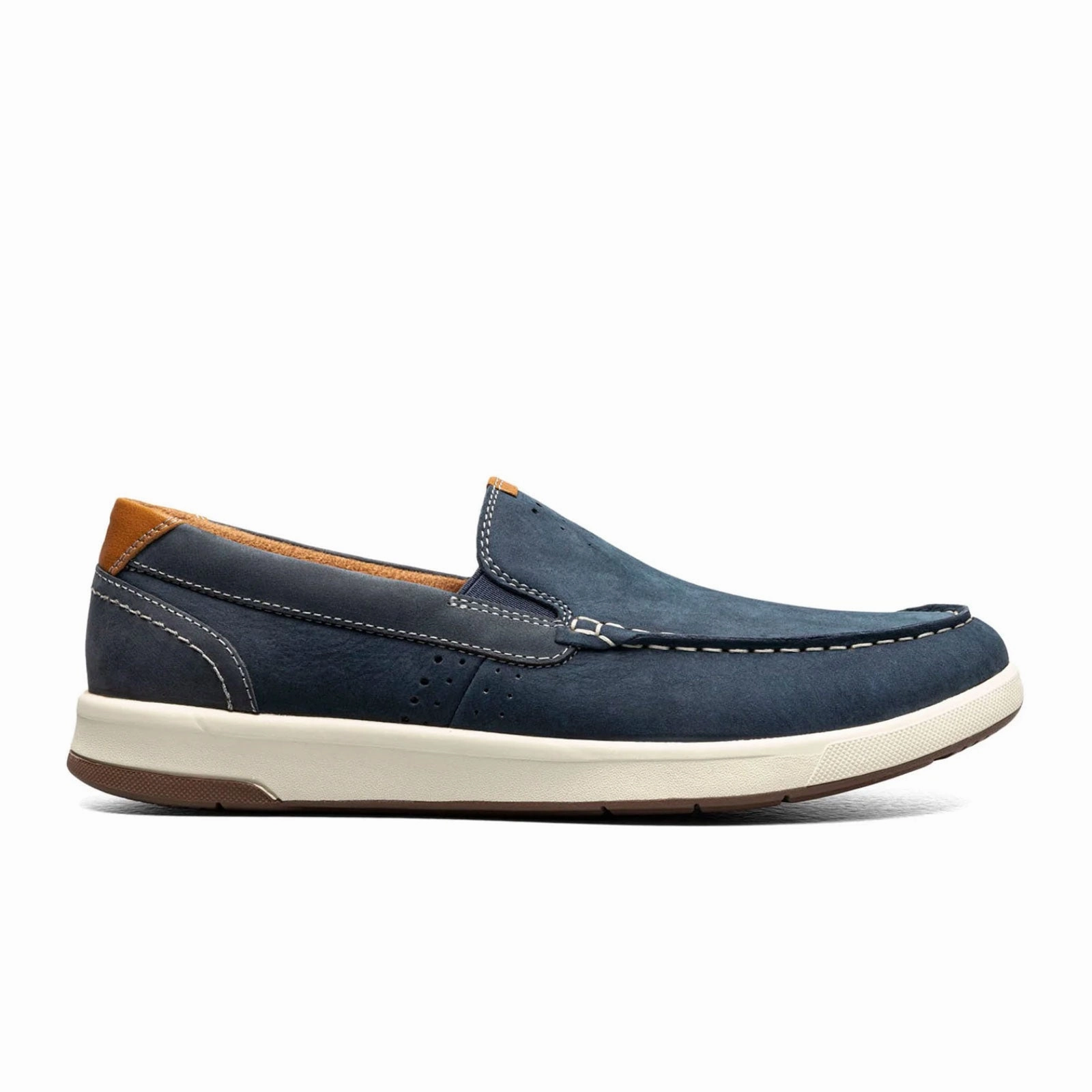 Casual Mens Shoes Florsheim Crossover Moc Toe Slip On (Men) - Navy Nubuck/Cognac Milled