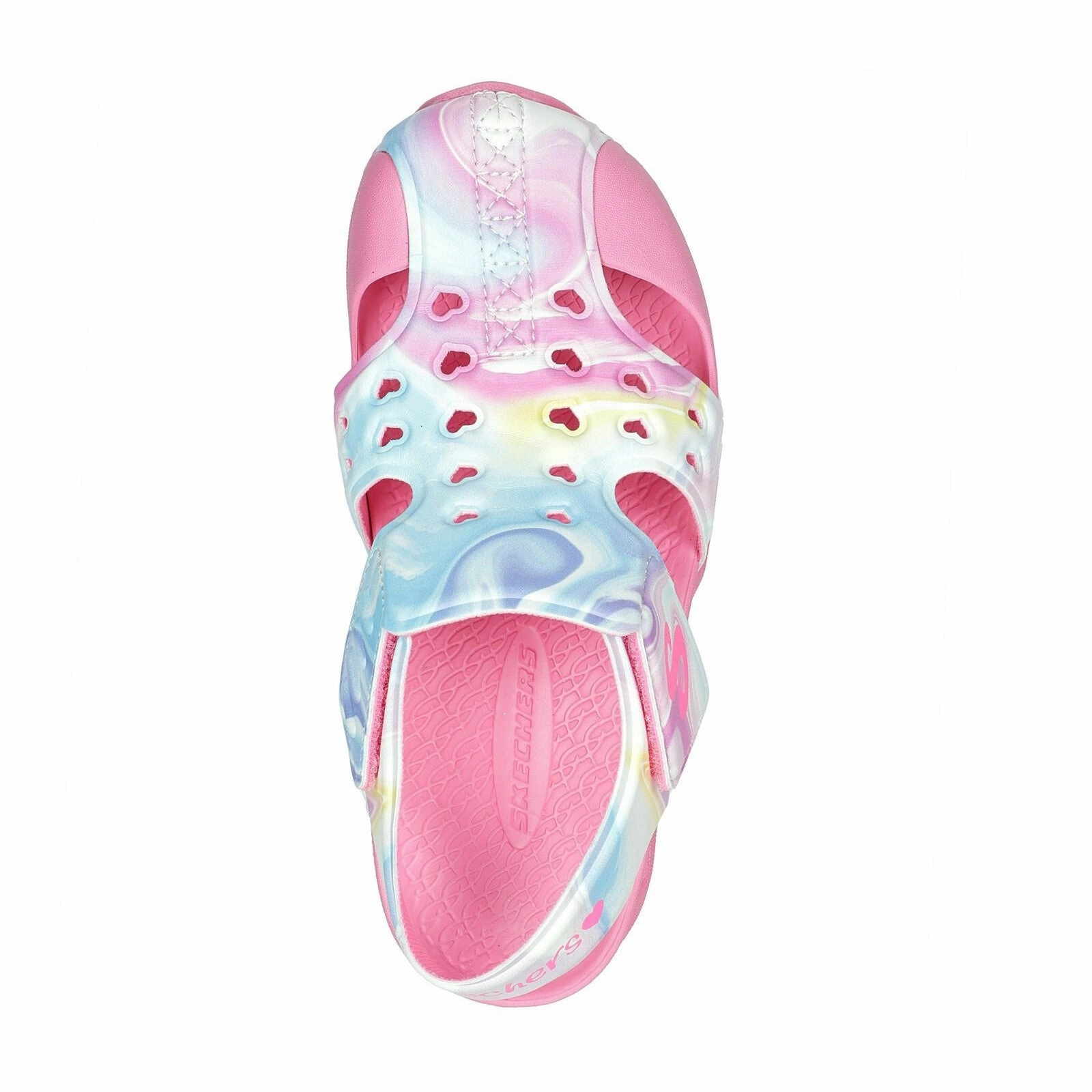 Skechers: Side Wave - Swirl Bliss (Little Kid) Designer Pool Slide Sandals